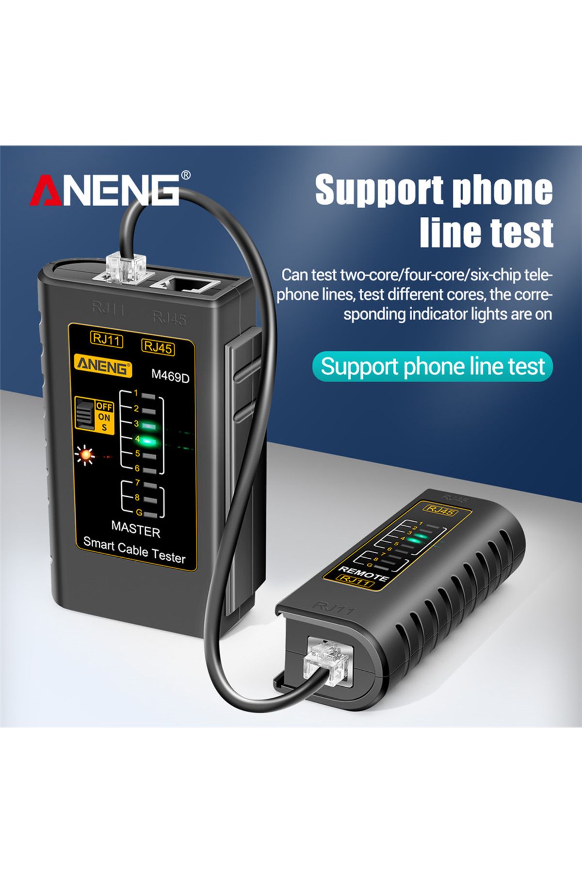 ANENG-M469D RJ45 RJ11 Network Cable Tester LAN Cable Networking Wire Telephone Line Detector Trac... 4