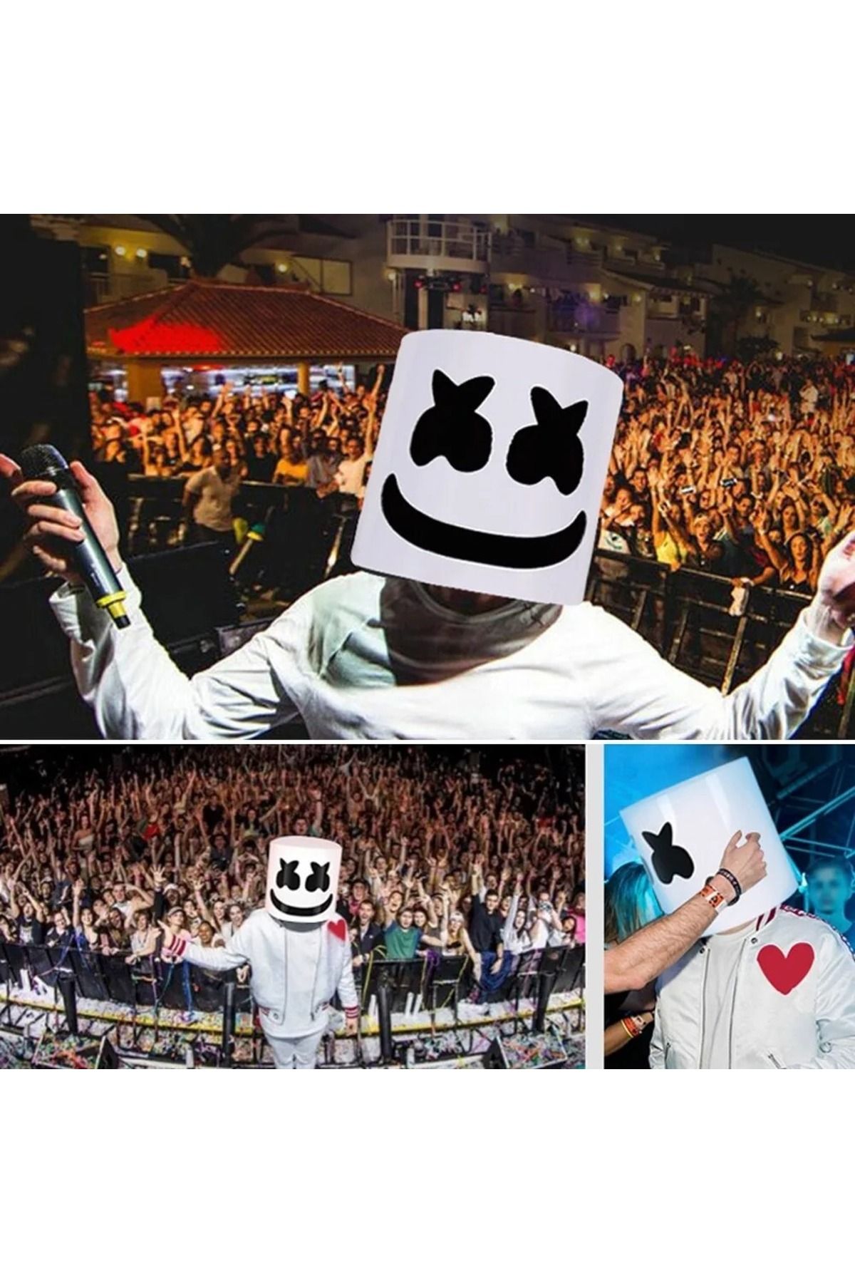 Choice-Halloween Light Up Mask Full Face LED Neon Marshmallow Mask Cosplay Rave Party Mask Headgear Lumi... 4