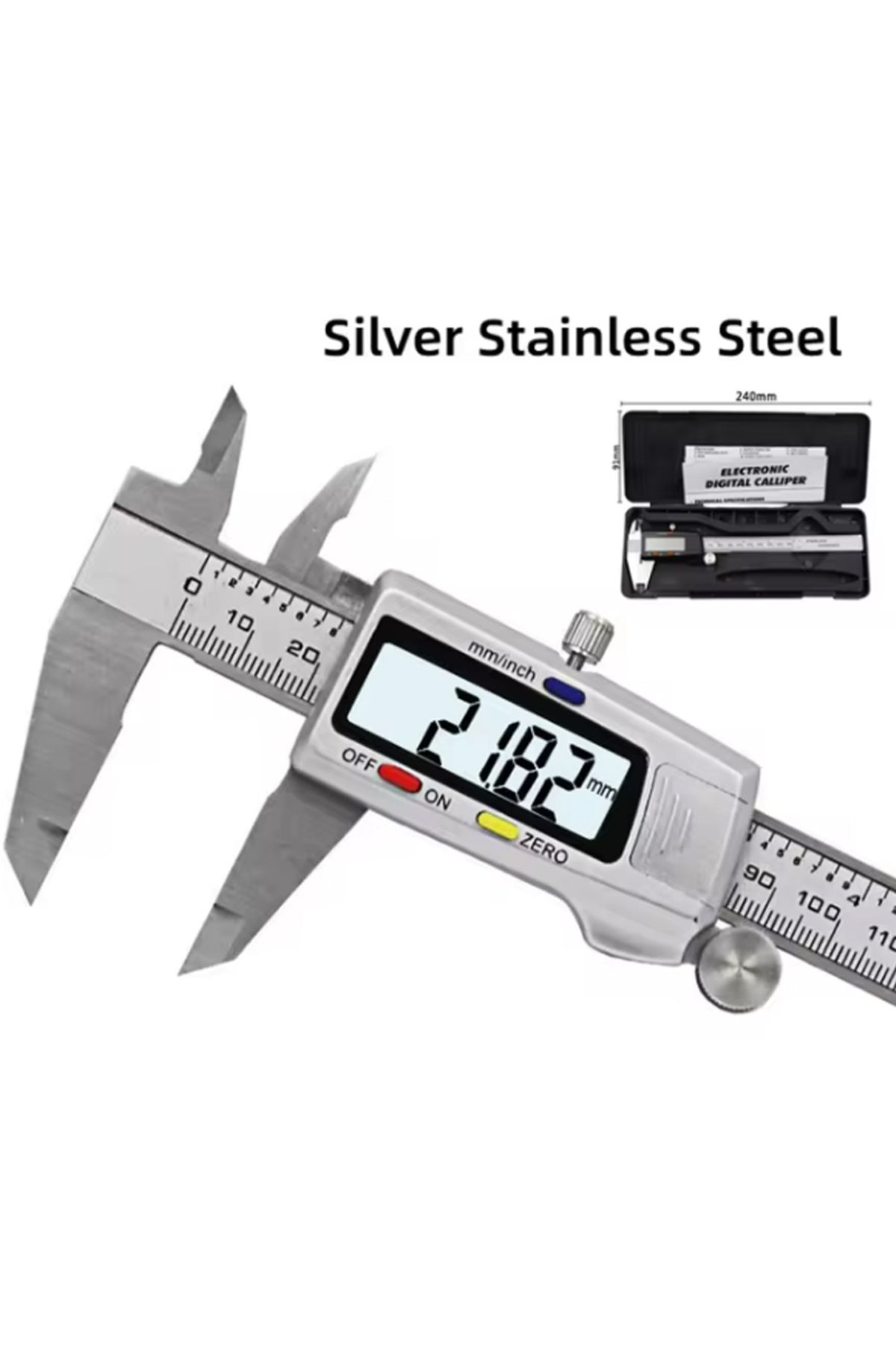 Choice-Digital Vernier Caliper 6 Inch 150mm Stainless Steel Electronic Metal Caliper Micrometer Depth Me... 1