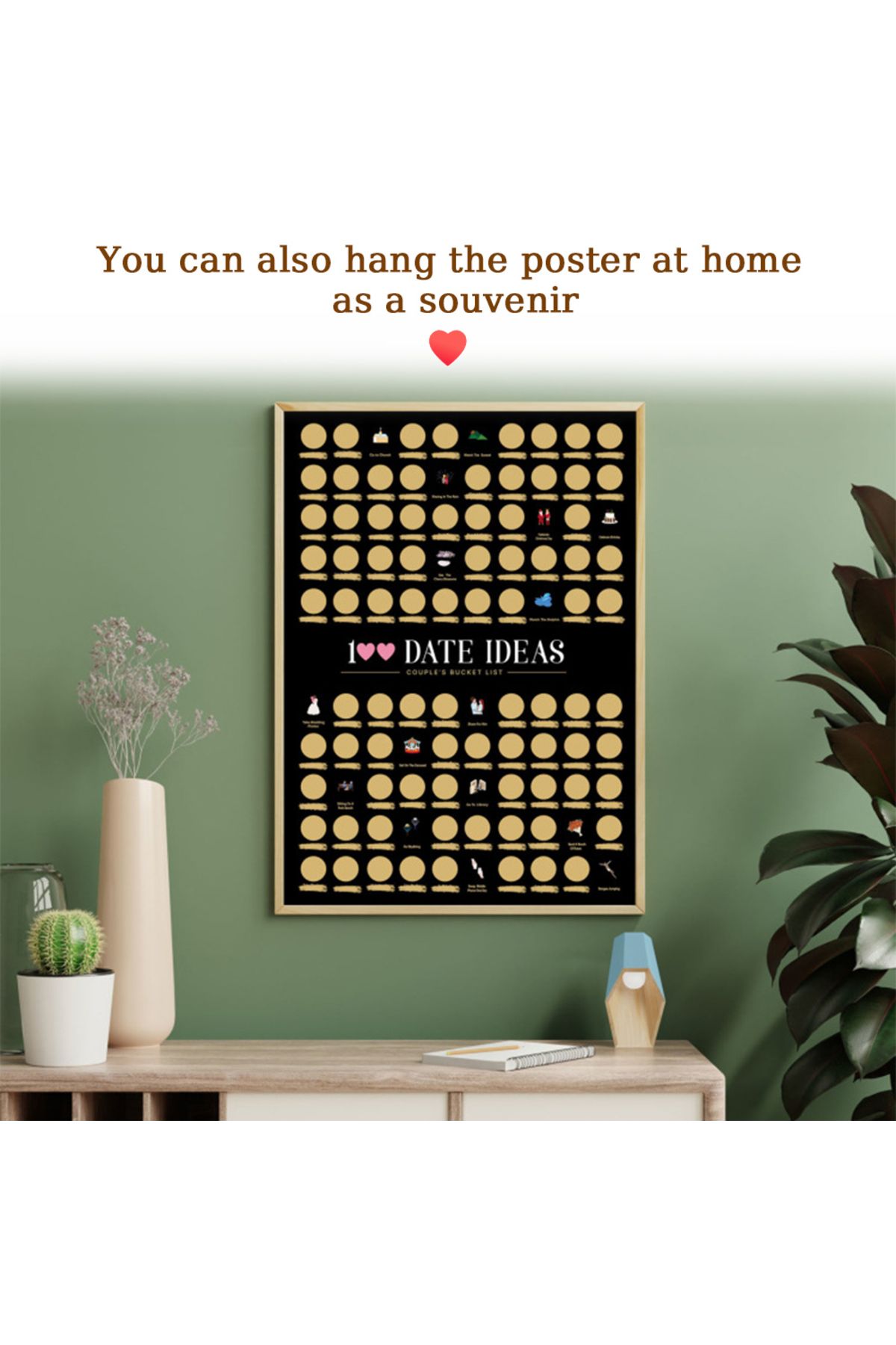 Choice-100 Things To Do Between Couples Love Games Wall Mounted Scratch Off Poster 100 Dates Scratch Off... 6