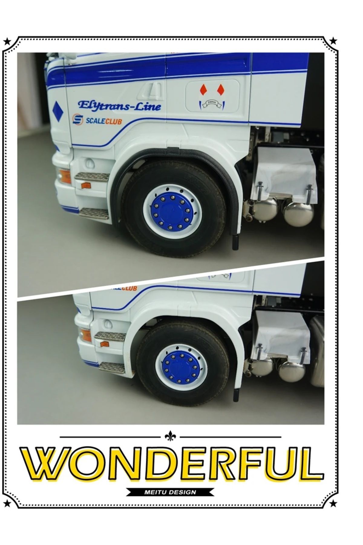Choice-Scaleclub Model 1 Pair Wheel Eyebrow For Tamiya Drag Head Mud Head For  Scania Wheel Eyebrow Mudg... 6