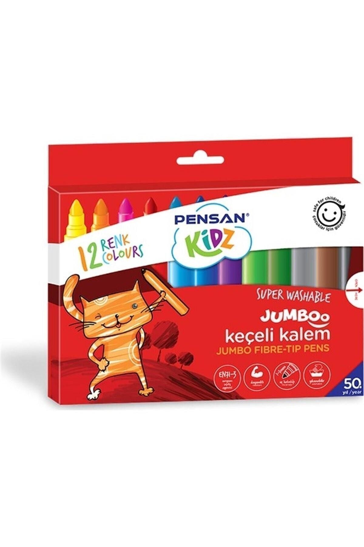 Pensan Kidz Yıkanabilir Jumboo Keçeli Kalem 12 Rnk