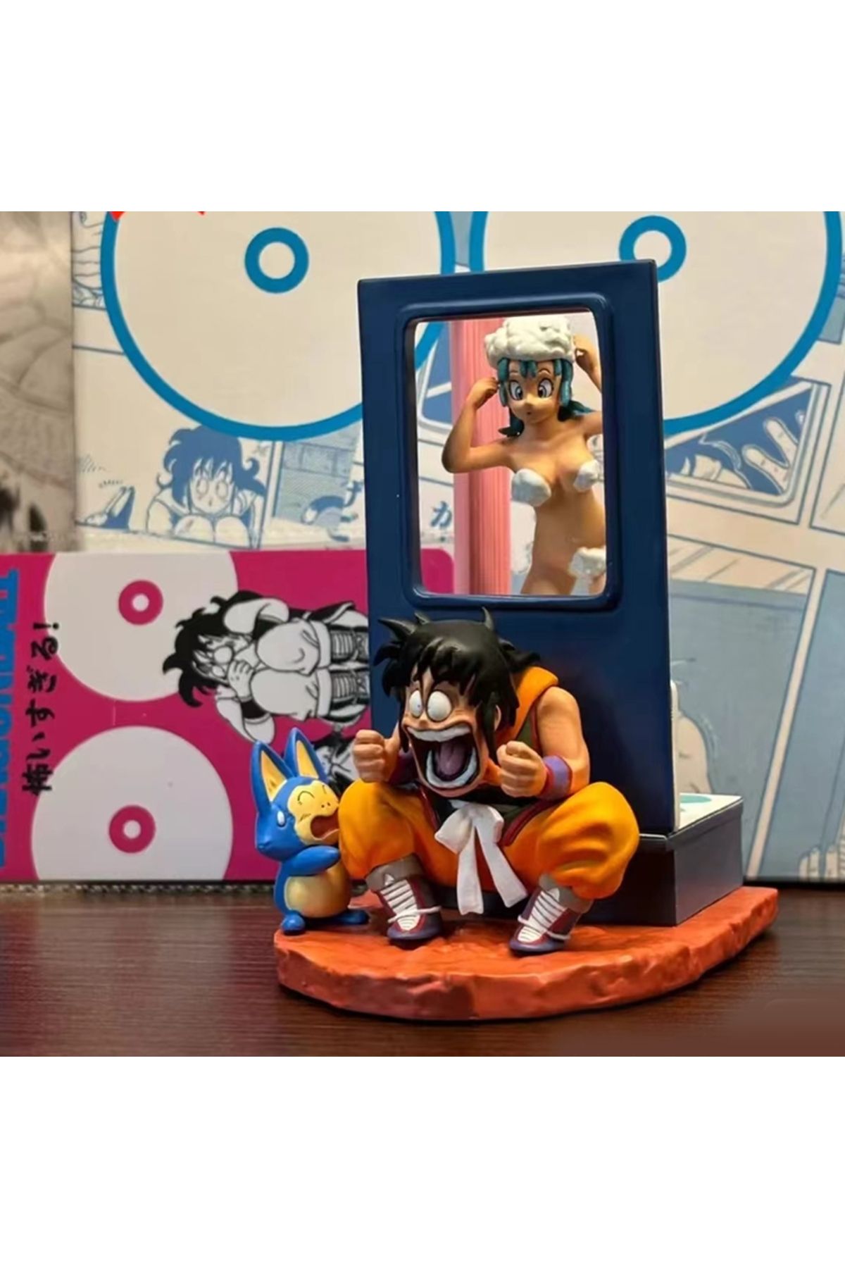 Choice-9cm Dragon Ball Figure Yamcha Pee Bulma Take a Bath Anime Figures GK Hentai Collectible Model Dol... 3