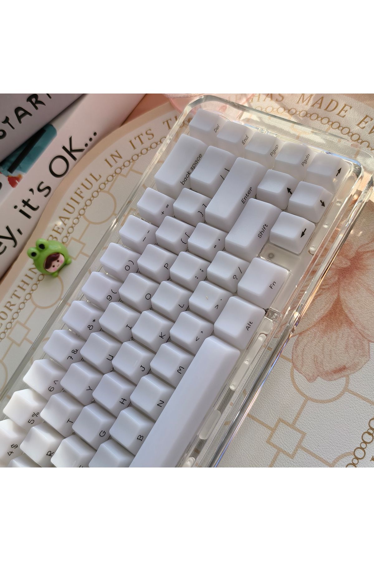 Choice-Fog Kermeates Keycap Silk Screen Transparent Keycap OEM Profile 130 Keys For Cherry MX mechanical... 5