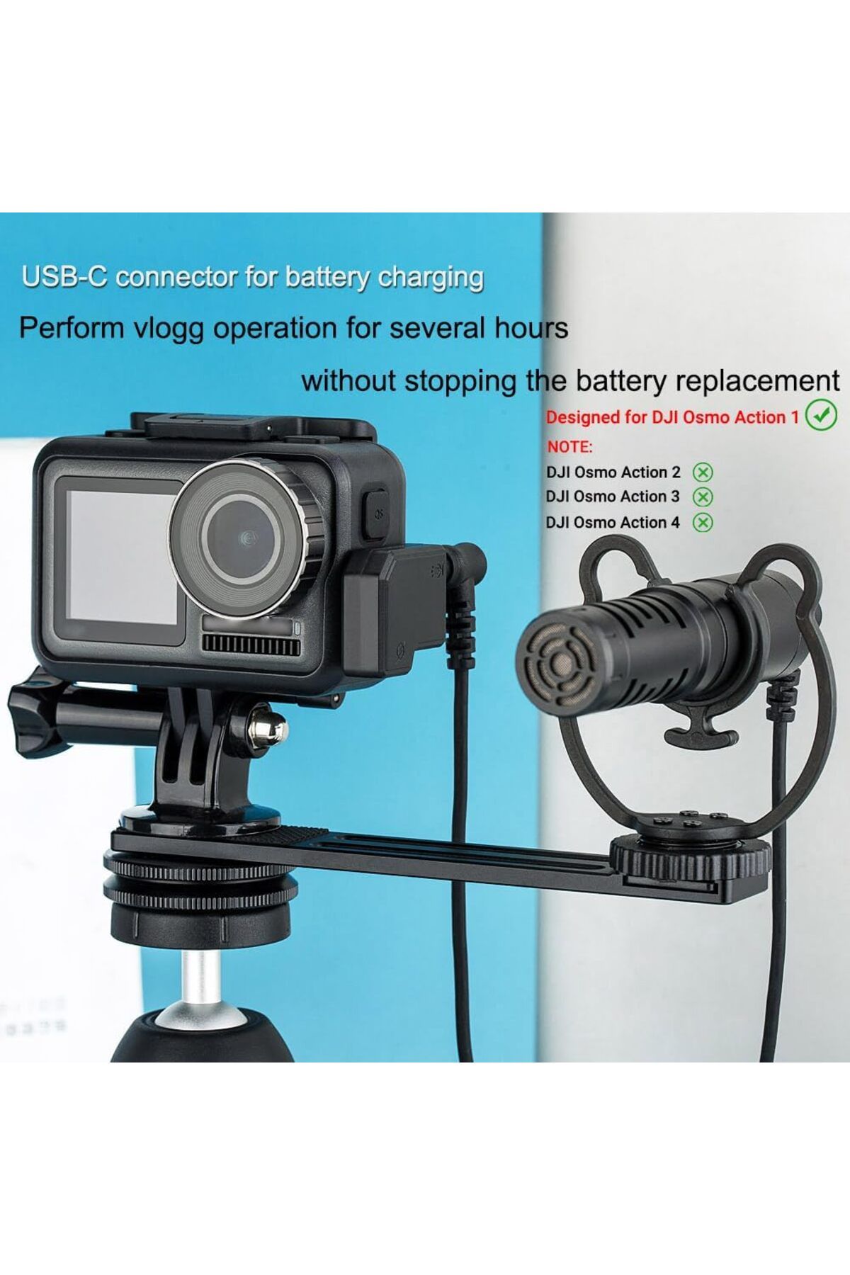 JJC-USB-C 3.5mm Mic Adapter Only for DJI Osmo Action 1 Audio Adapter Vlogging Action Camera Acces... 6