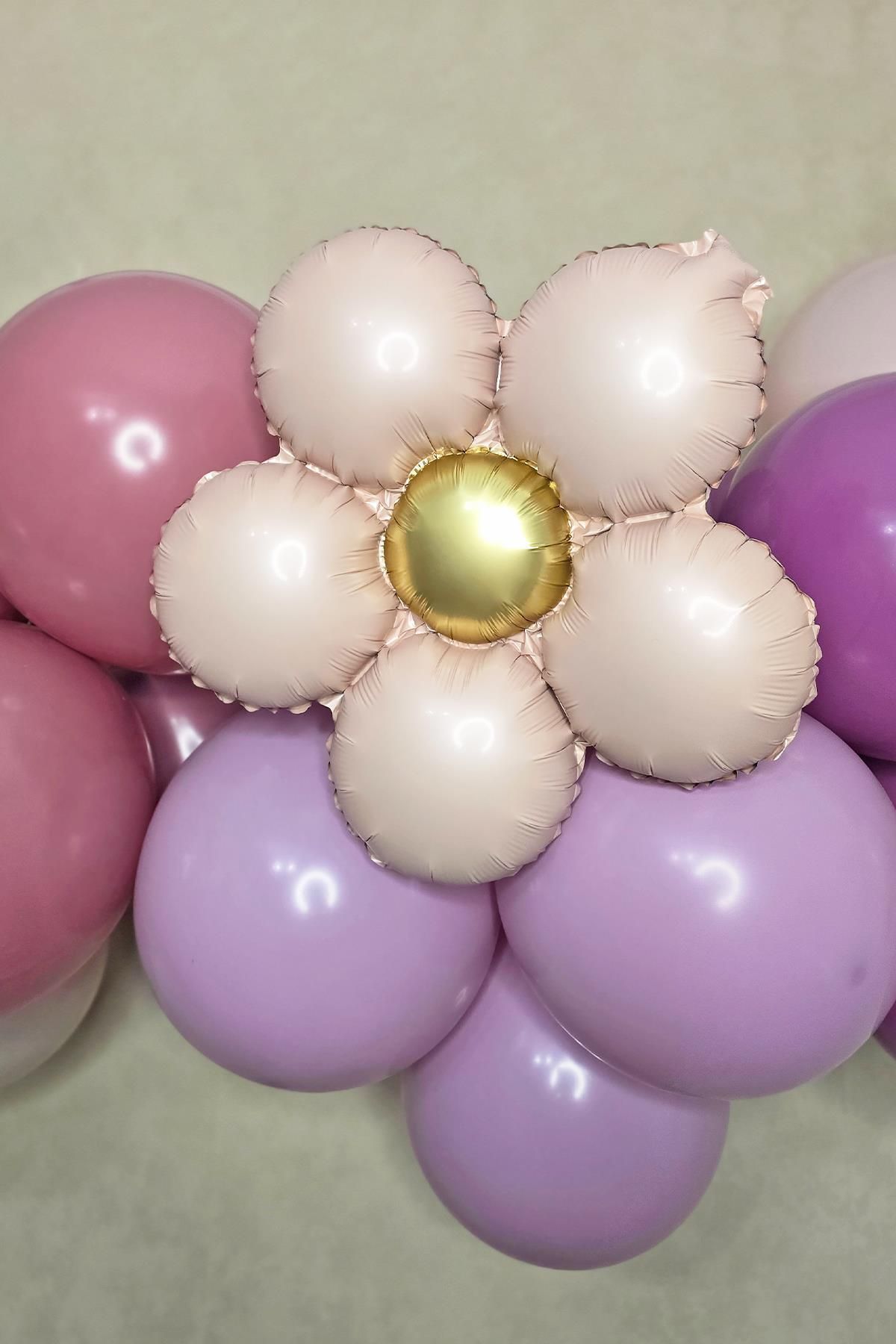 Baloncum Retro Papatya Retro Pembe Renk Papatya Folyo Balon
