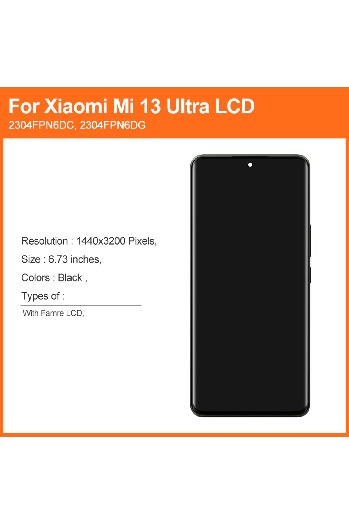 Choice-6.73" For Xiaomi 13 Ultra LCD Display 2304FPN6DC Touch Screen Replacement Digitizer with Frame Fo... 2