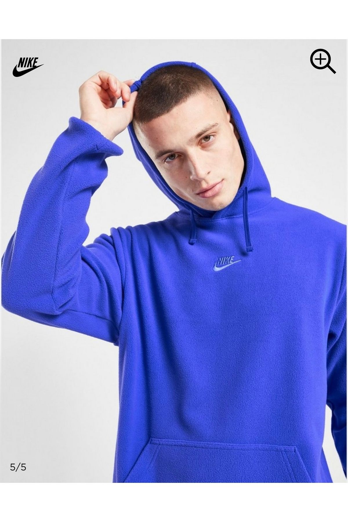 Nike-Sportswear Blue Men's Fleece Hooded Sweatshirt 4