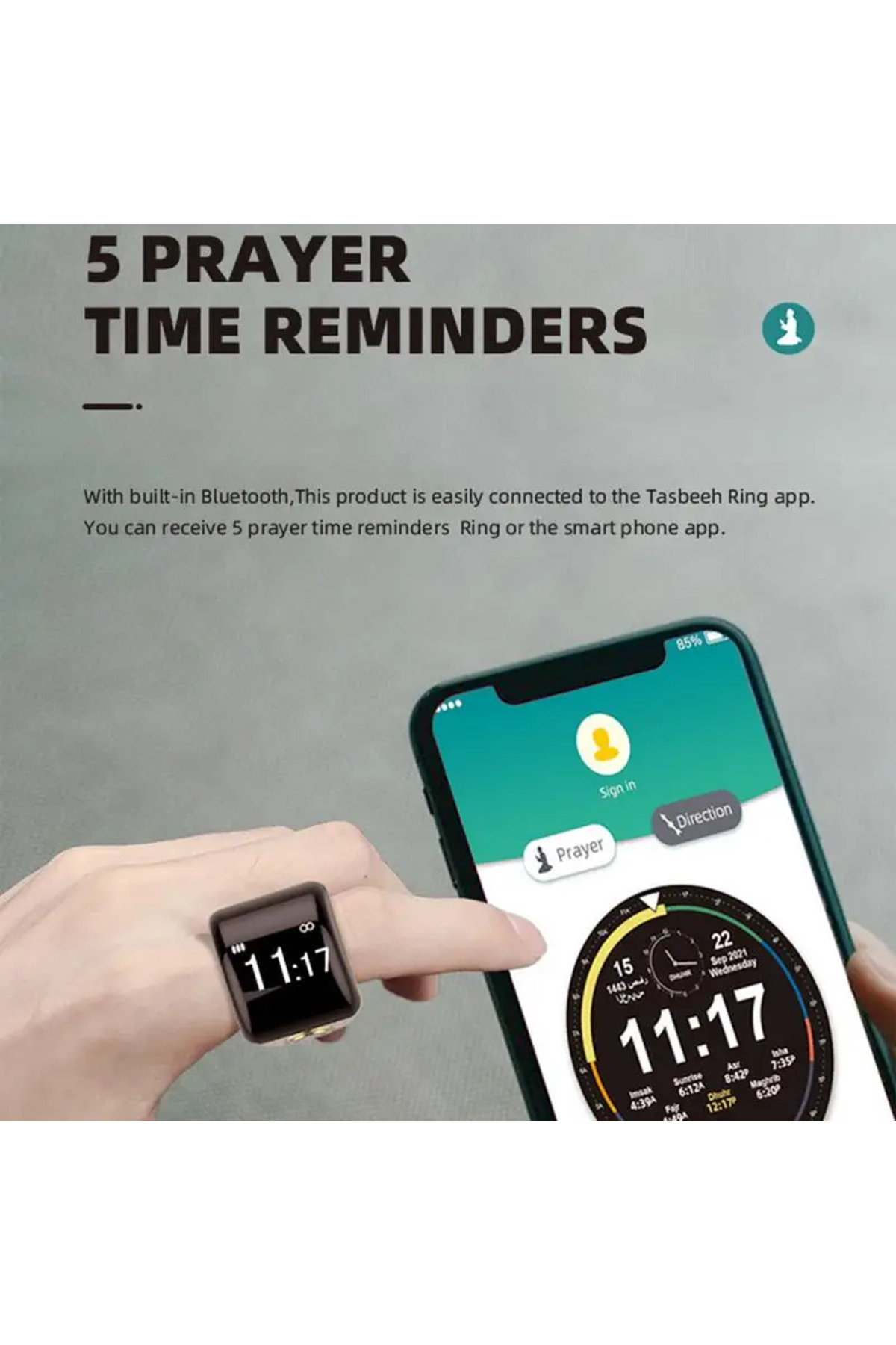 Choice-Digital Counter Clicker Counting Clicker Digital Tally Counter Clear Display 5 Prayer Time Remind... 5