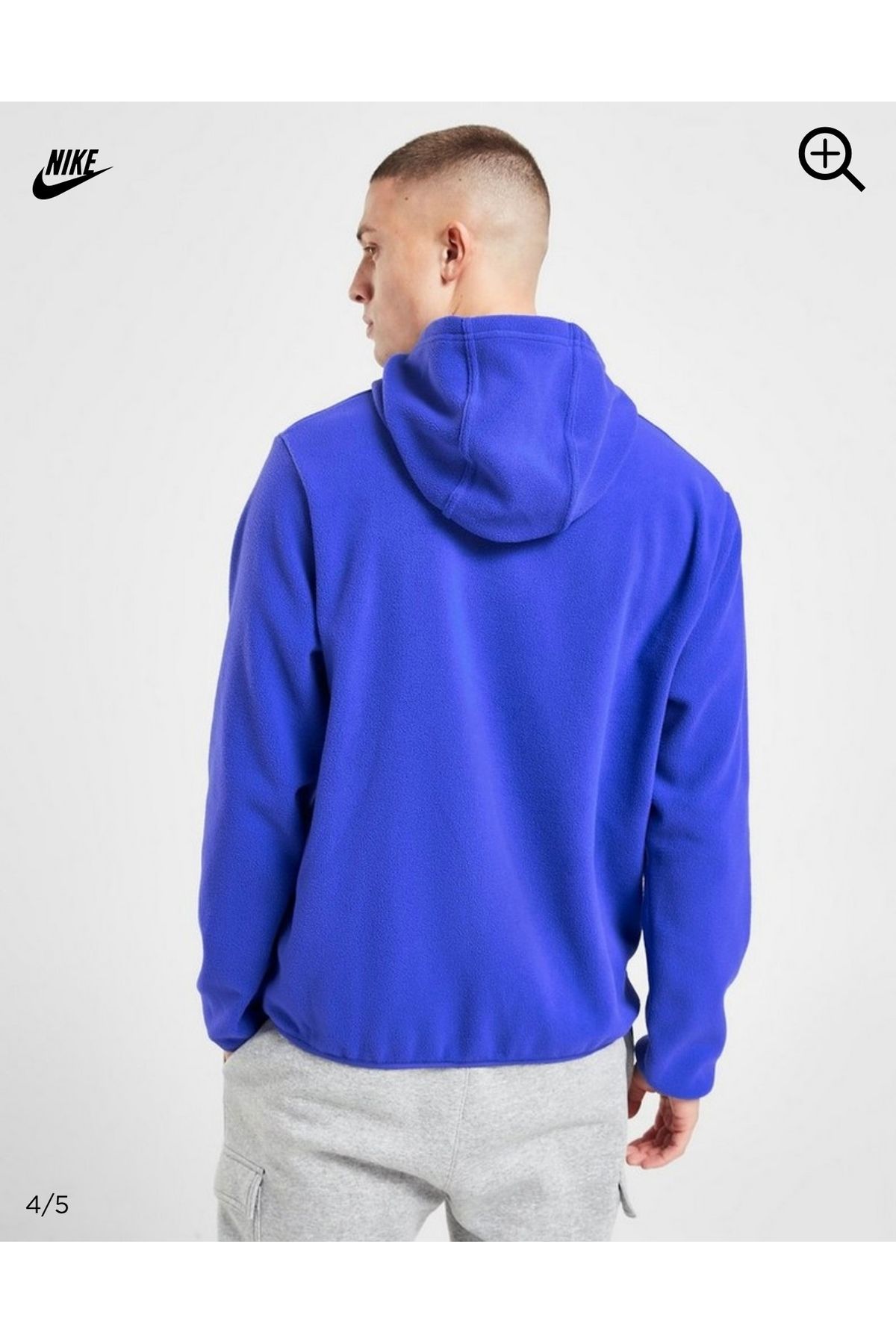 Nike-Sportswear Blue Men's Fleece Hooded Sweatshirt 5