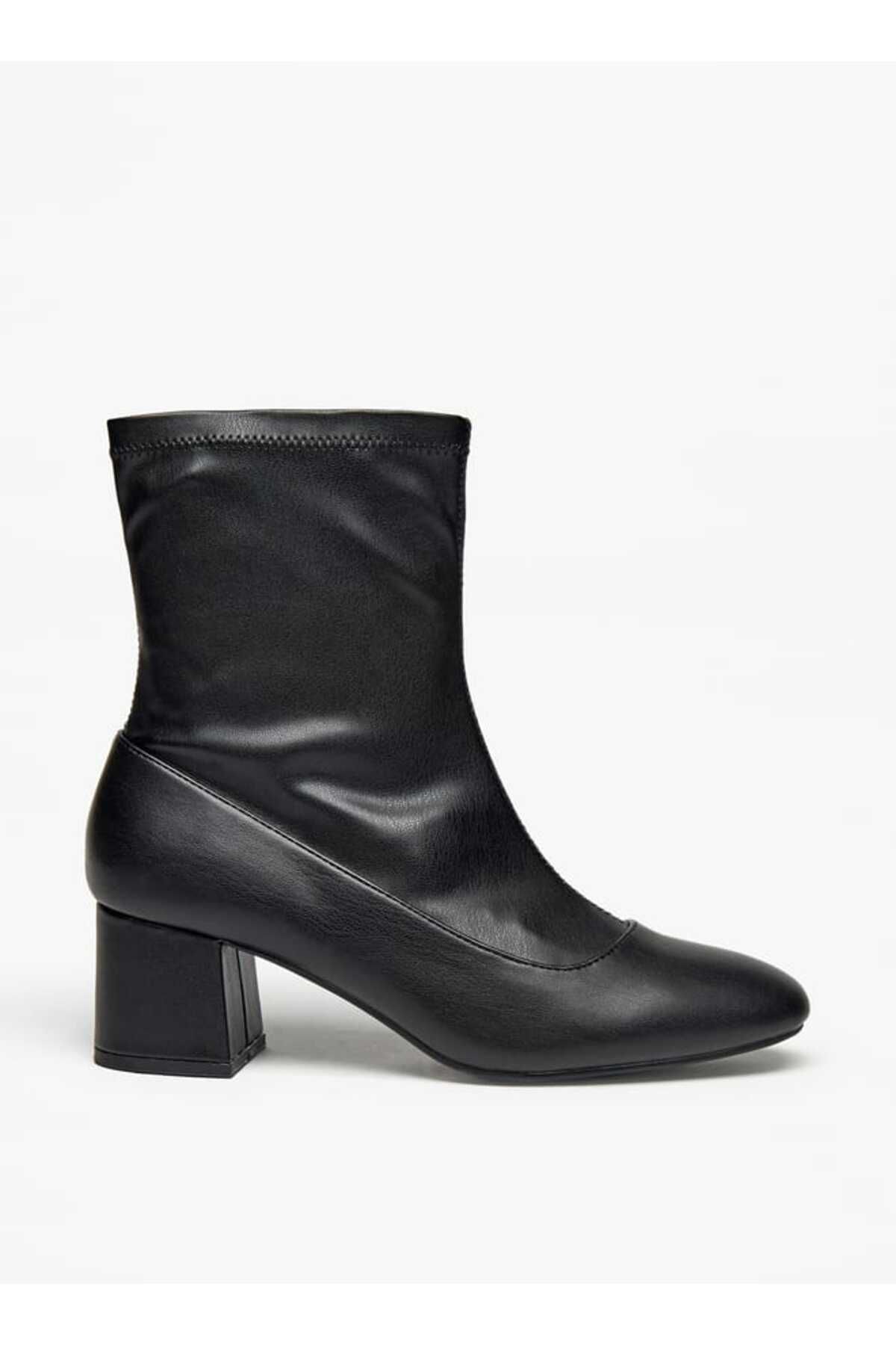 Flora Bella by Shoexpress-Flora Bella Solid Slip-On Ankle Boots with Block Heels 3