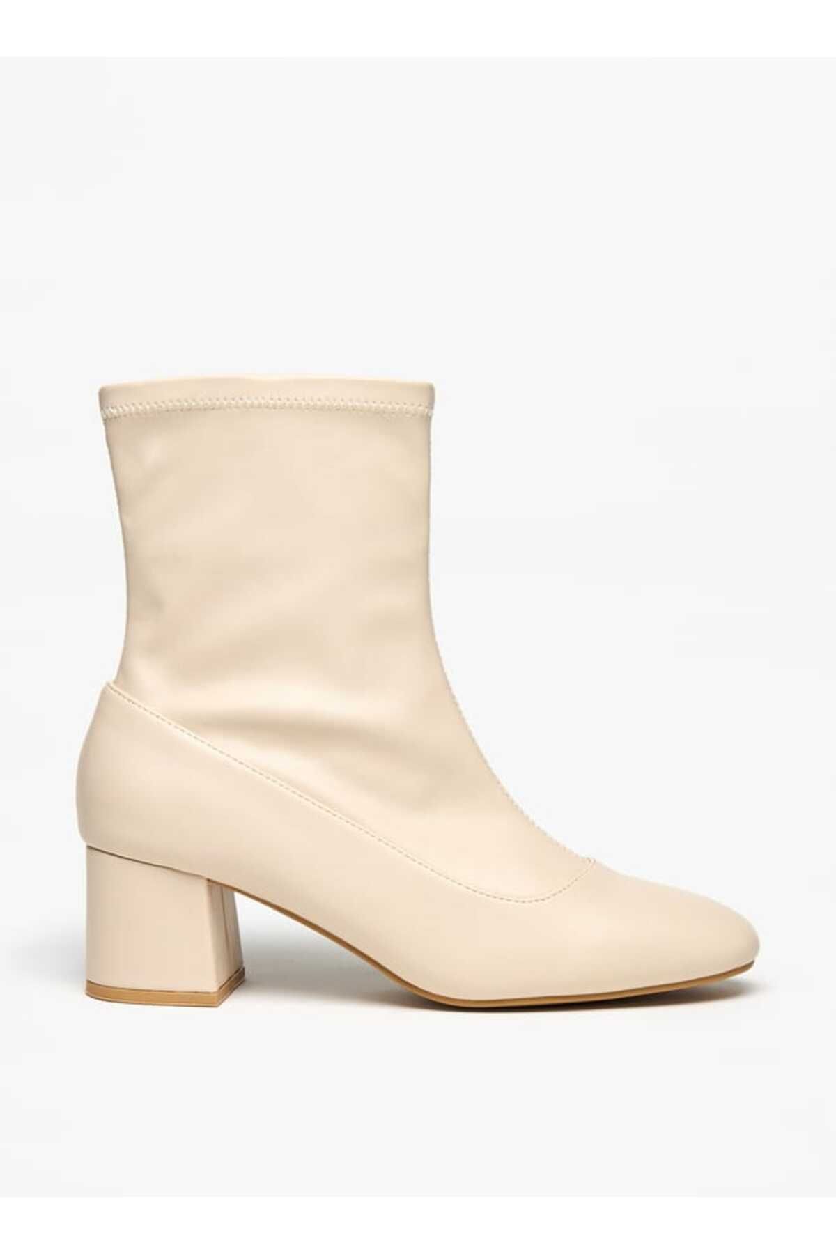 Flora Bella by Shoexpress-Flora Bella Solid Slip-On Ankle Boots with Block Heels 3