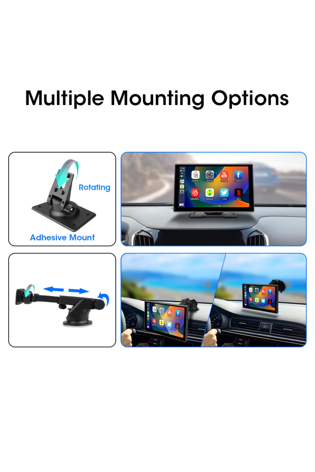 JMCQ-10 inch Carplay Car Smart Screen multimedia Video player Wireless Carplay Android Auto Car R... 6