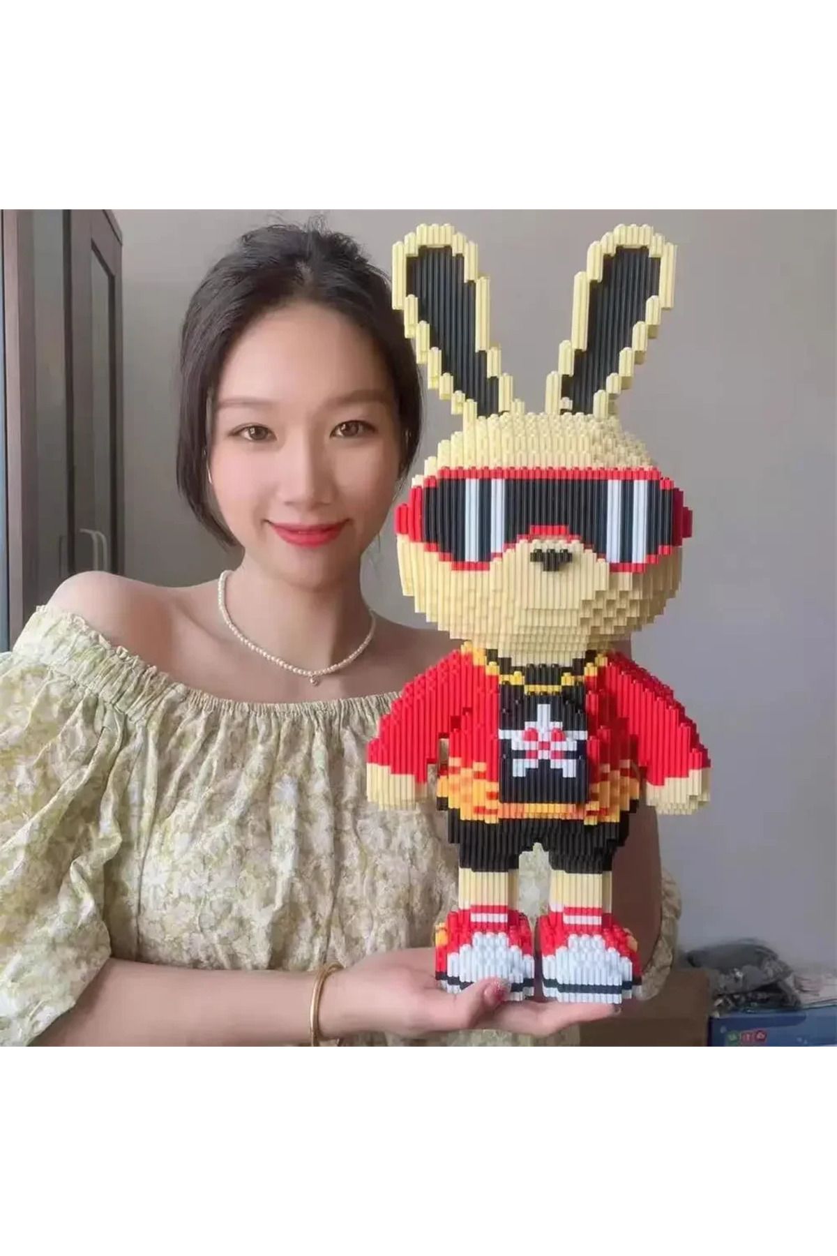 hairun-Candy Rabbit Colorful and Cute Mini 3D DIY Kids Toys Model with Light Building Block Micro Bricks... 3