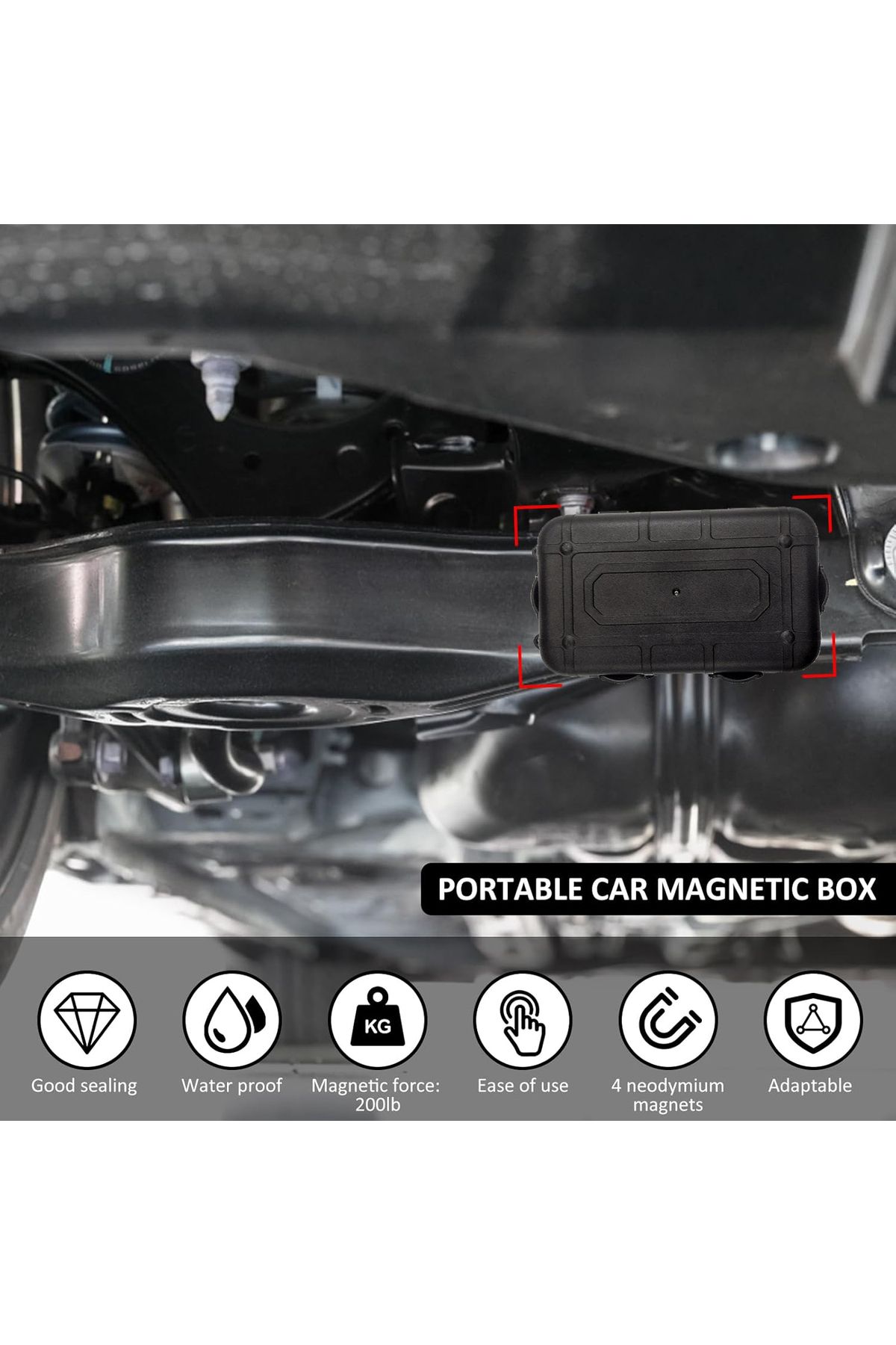 Choice-Auto Magnetic Key Holder Under Car Hide Key Box Waterproof Key Hider Rustproof Multifunctional Bo... 4