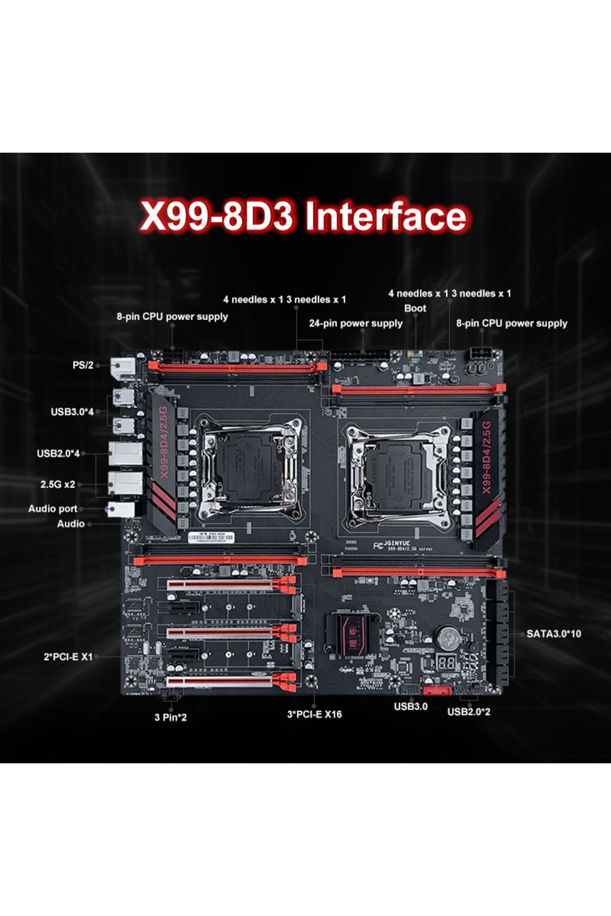 Choice-X99 Motherboard Dual CPU M.2 LGA 2011 V3 E-ATX USB3.0 SATA3 8 DIMM DDR3 Support Xeon processor sl... 1