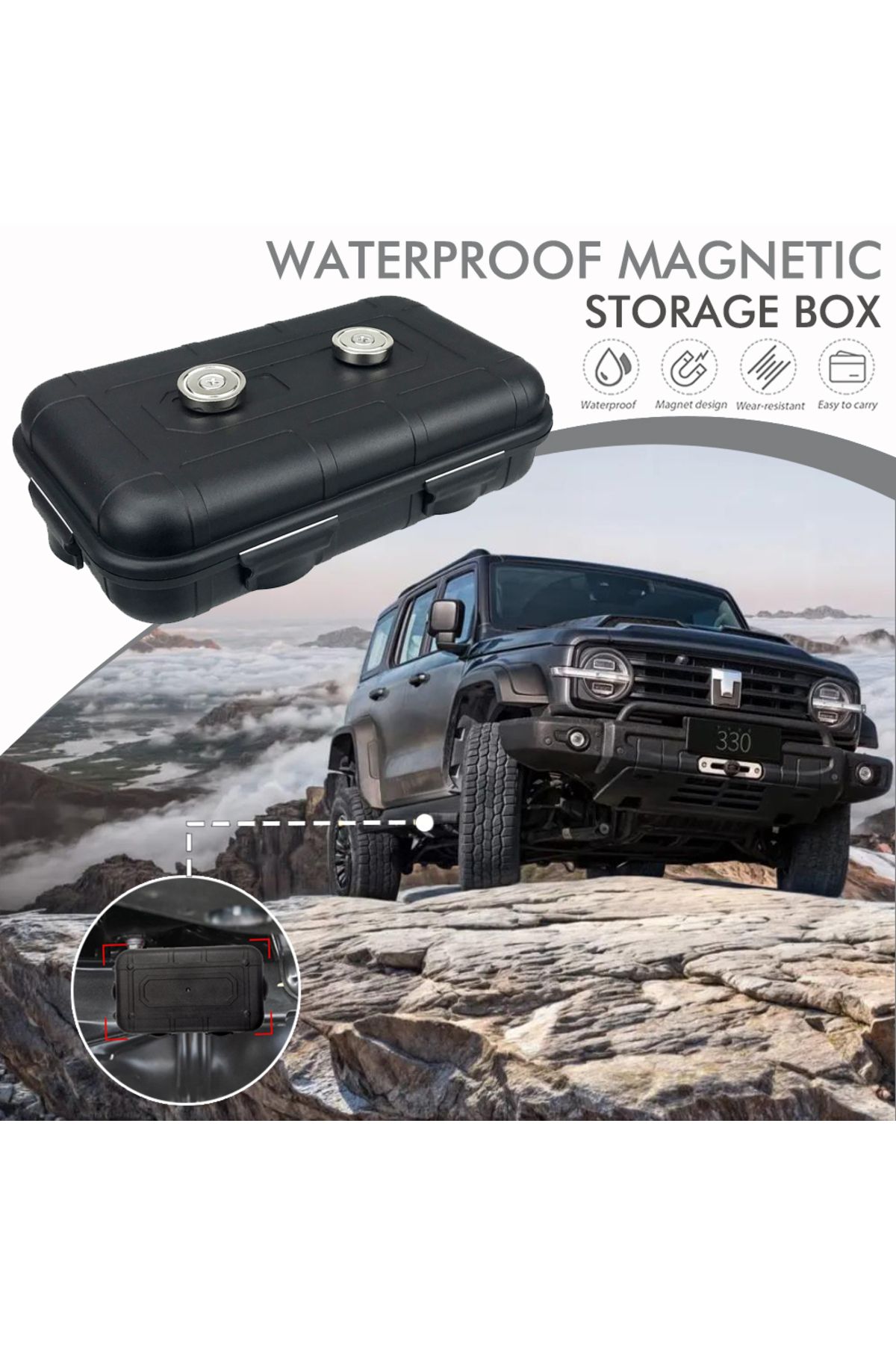 Choice-Auto Magnetic Key Holder Under Car Hide Key Box Waterproof Key Hider Rustproof Multifunctional Bo... 3