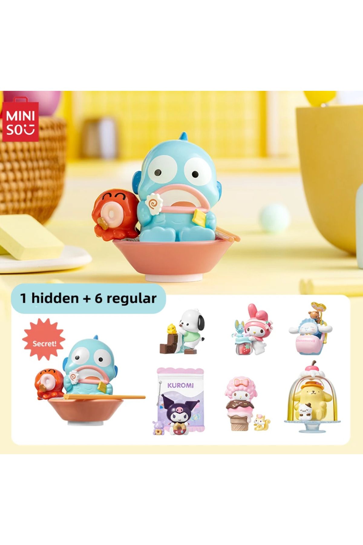 Miniso-MINISO Sanrio Characters Colorful Food Series Blind Box Kawaii Collection Model Animation Ornamen... 3