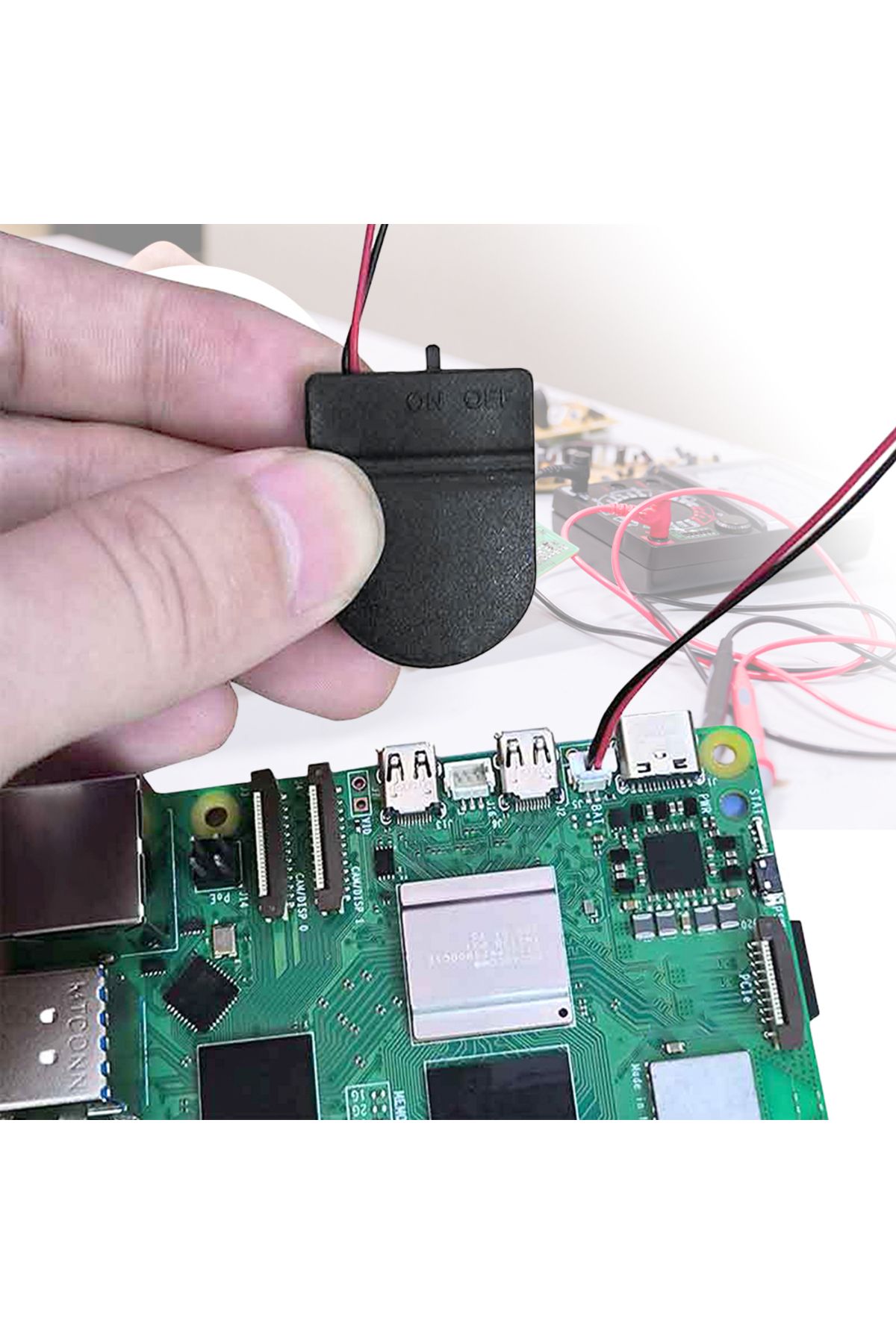 ALLOYSEED-For Raspberry Pi 5 RTC Battery Box Real Time Clock Holder with Battery/without Battery RTC Clock ... 5