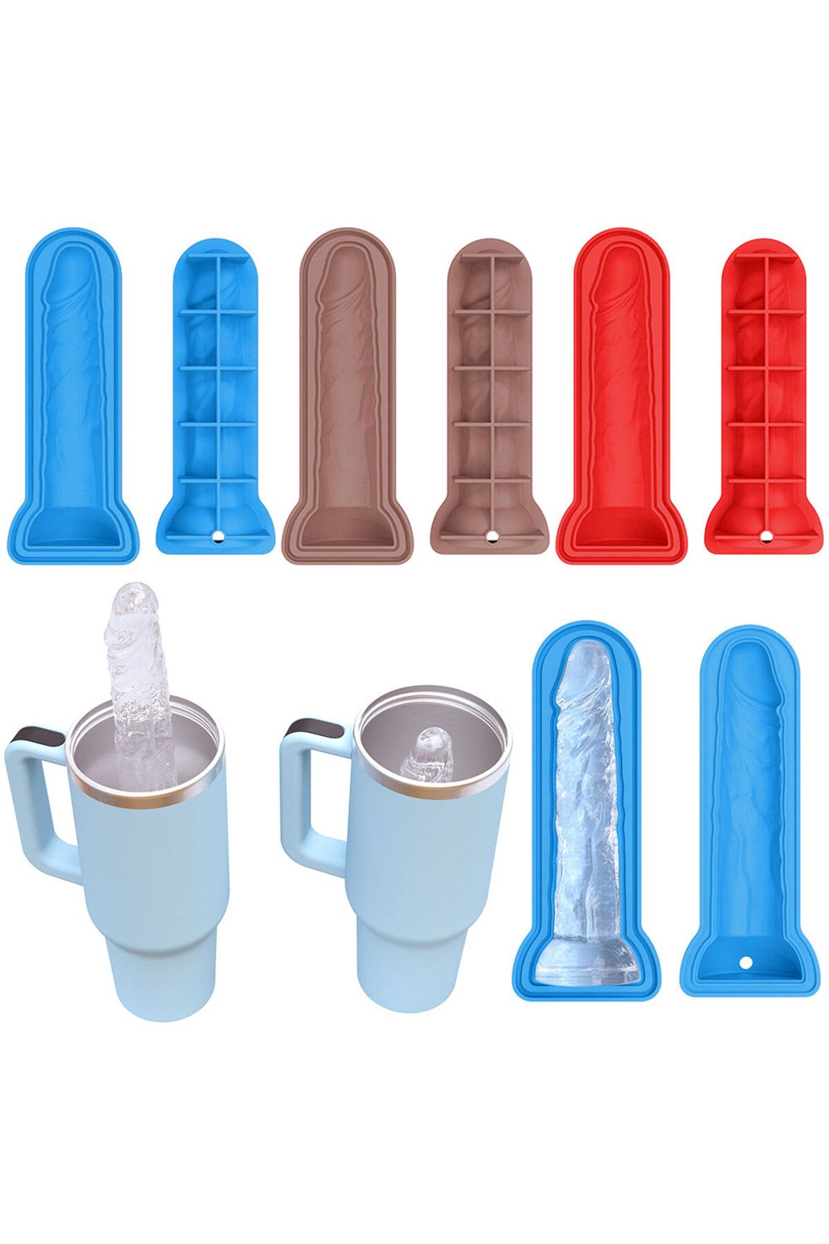 Shunmaii-3/1Pcs Novelty Adult Prank Ice Cube Mold Tray Fun Shapes Silicone Ice Maker Creative Ice Mold for... 2