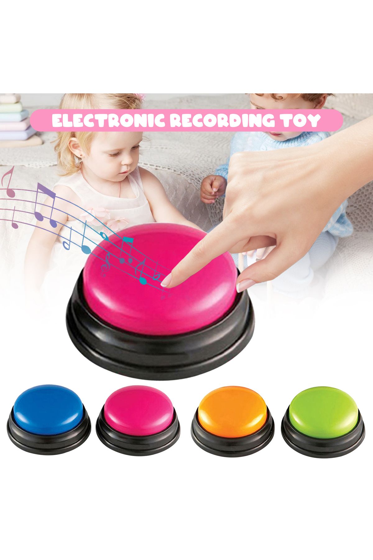 Choice-Small Size Easy Carry Voice Recording Sound Button for Kids Interactive  Answering Buttons Orange... 2