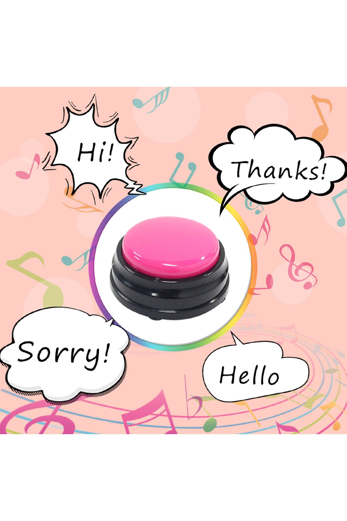 Choice-Small Size Easy Carry Voice Recording Sound Button for Kids Interactive  Answering Buttons Orange... 3