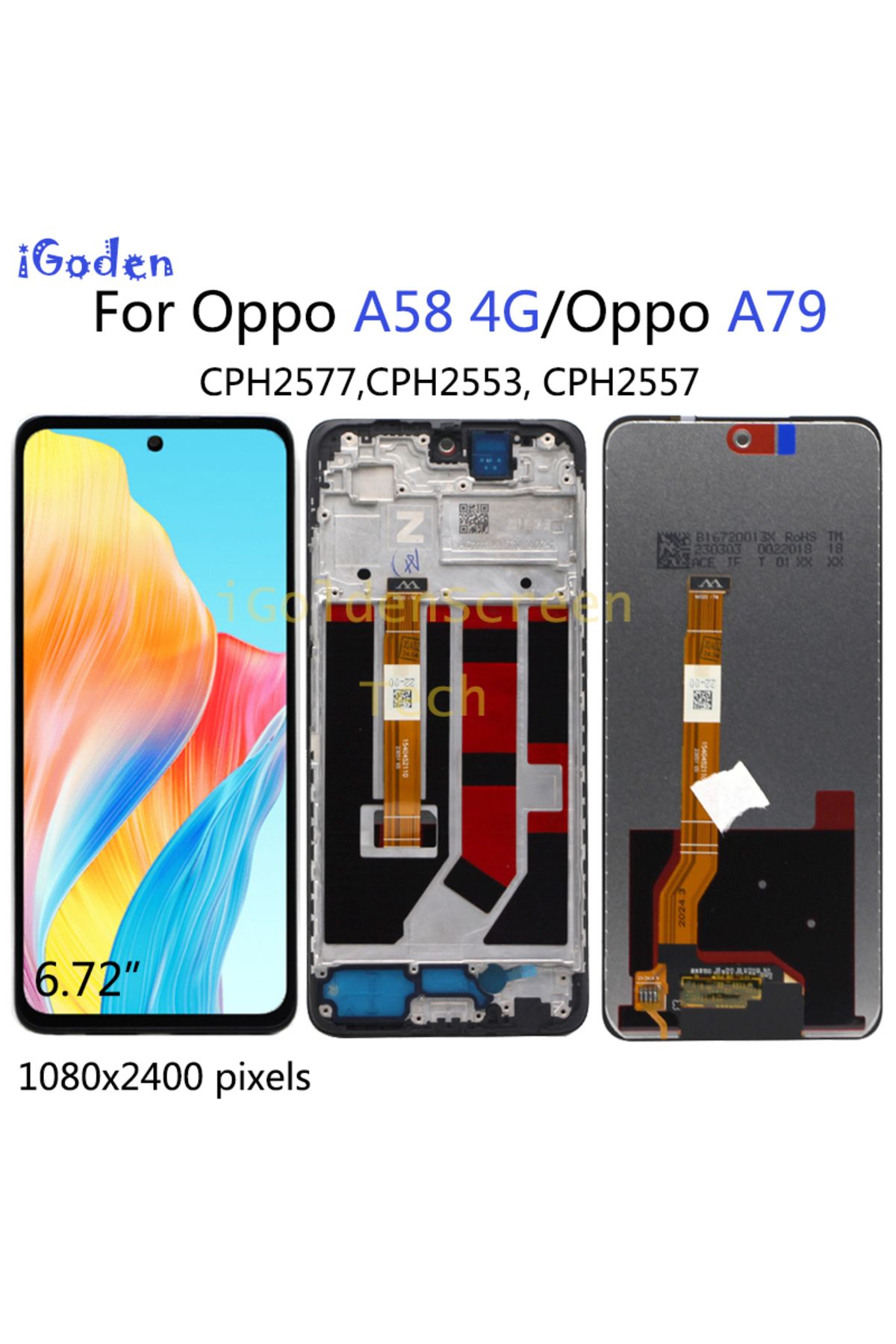 Choice-6.72" For Oppo A58 4G LCD Display CPH2577 Touch Panel Screen Digitizer Assembly For Oppo A79 LCD ... 2