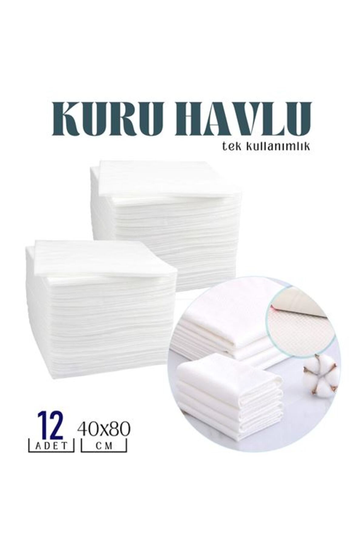 Havenmart ModaCar Tek Kullanımlık Kuru Havlu Çok Amaçlı 40X80 CM 12 Adet