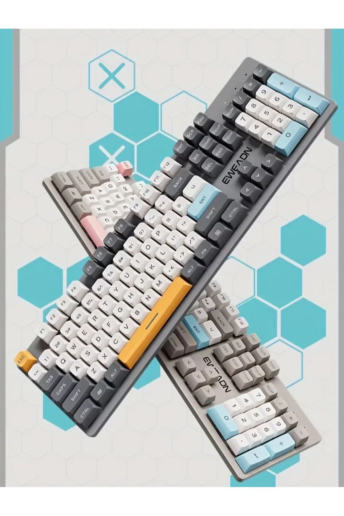 Choice-EWEADN V5 Gaming Keyboard 104 Keys USB Wired Backlit All Metal Panel Silent Mechanical feel Keybo... 8