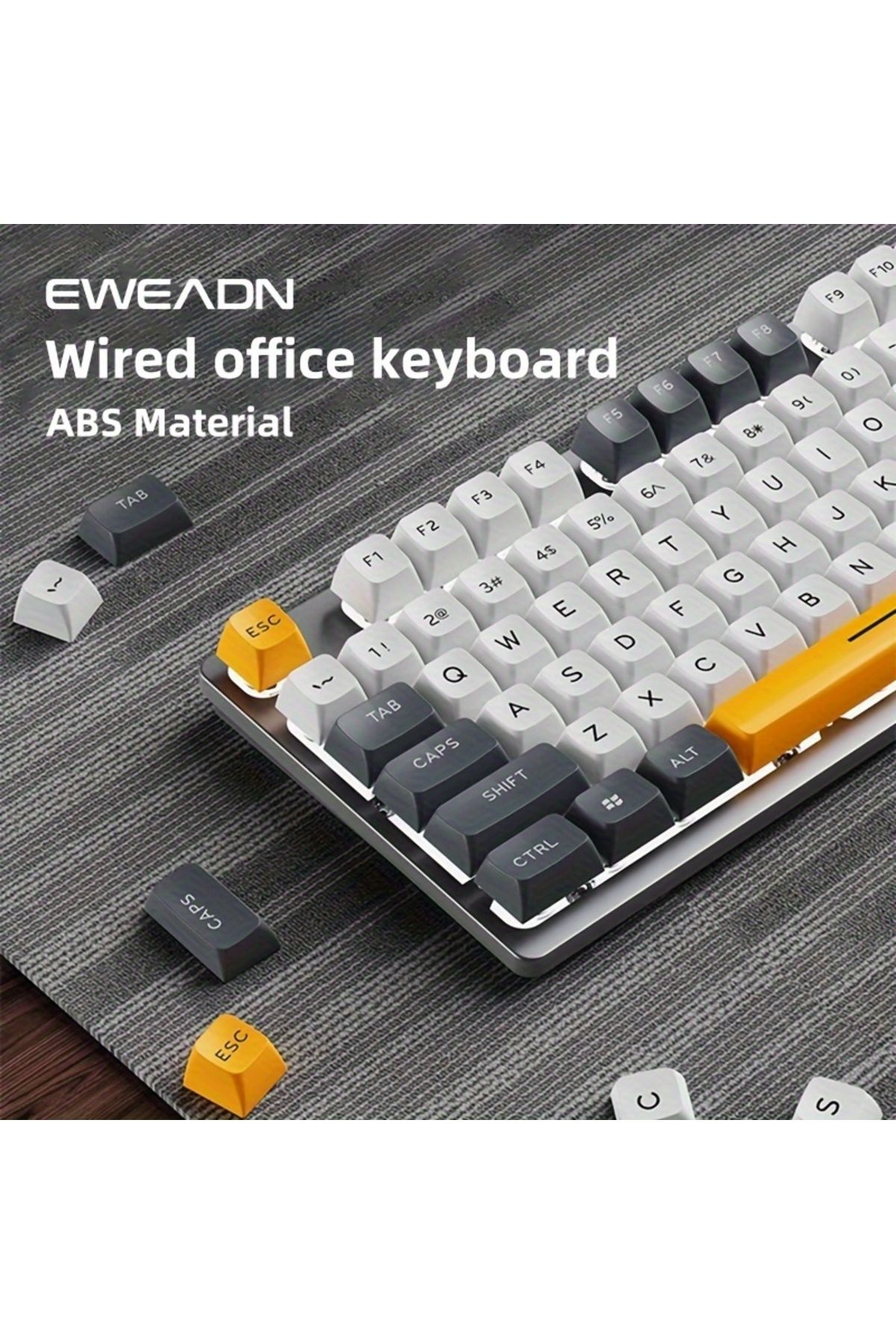 Choice-EWEADN V5 Gaming Keyboard 104 Keys USB Wired Backlit All Metal Panel Silent Mechanical feel Keybo... 2