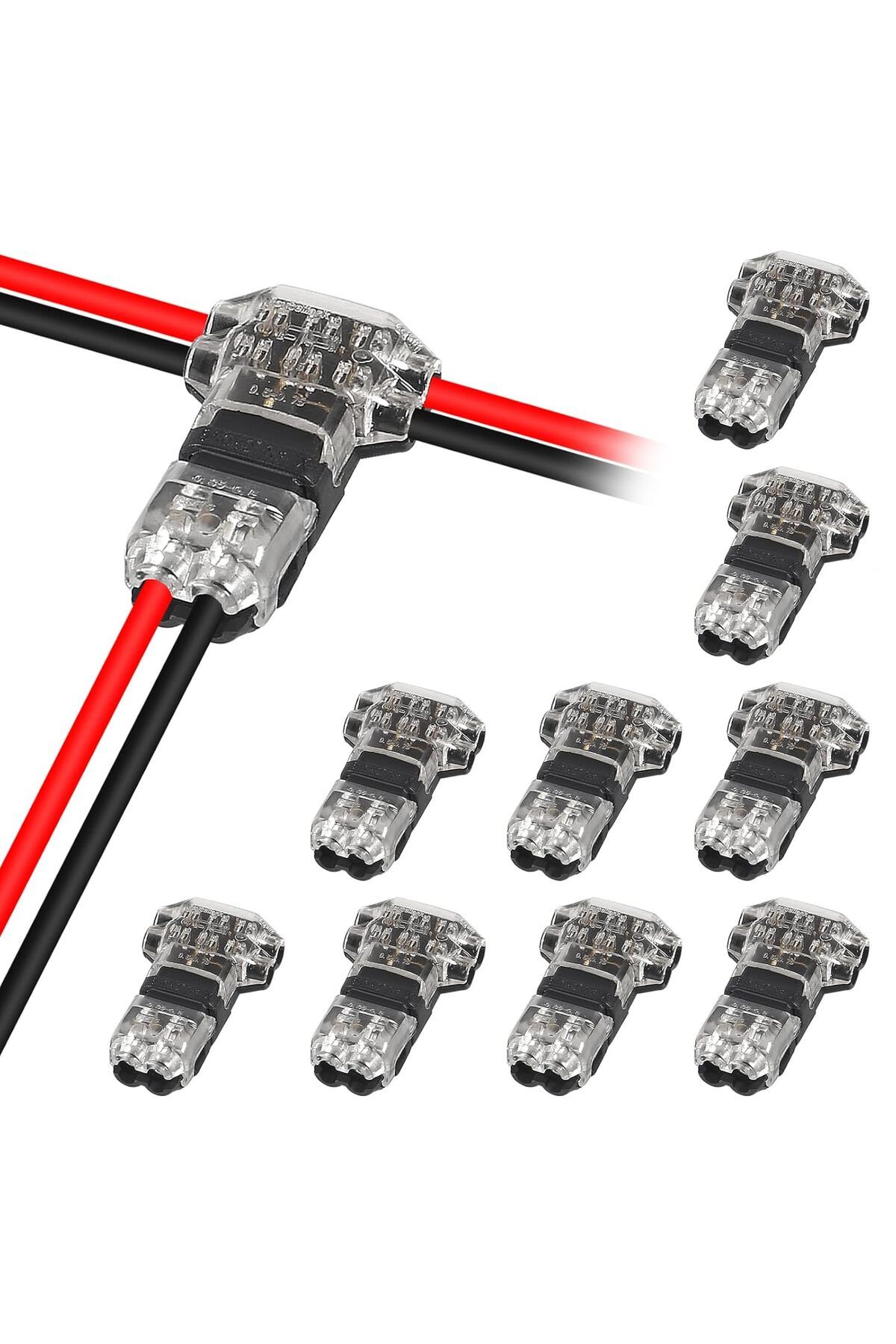 AOKIN-10PCS Wire Connectors Low Voltage Wire Connectors Solid Connection,T Tap Wire Connectors, T Type ... 8