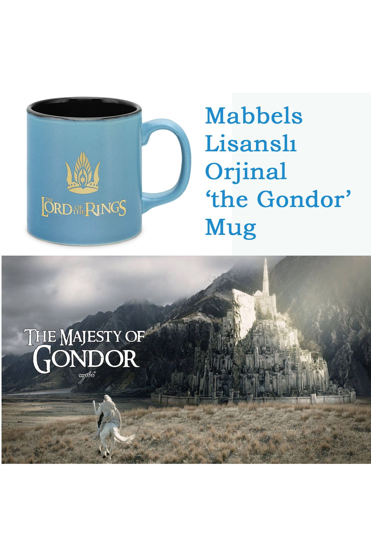 Mabbels The Majesty of Gondor Lord of the Rings Mug Kupa Fincan Özel Kutulu