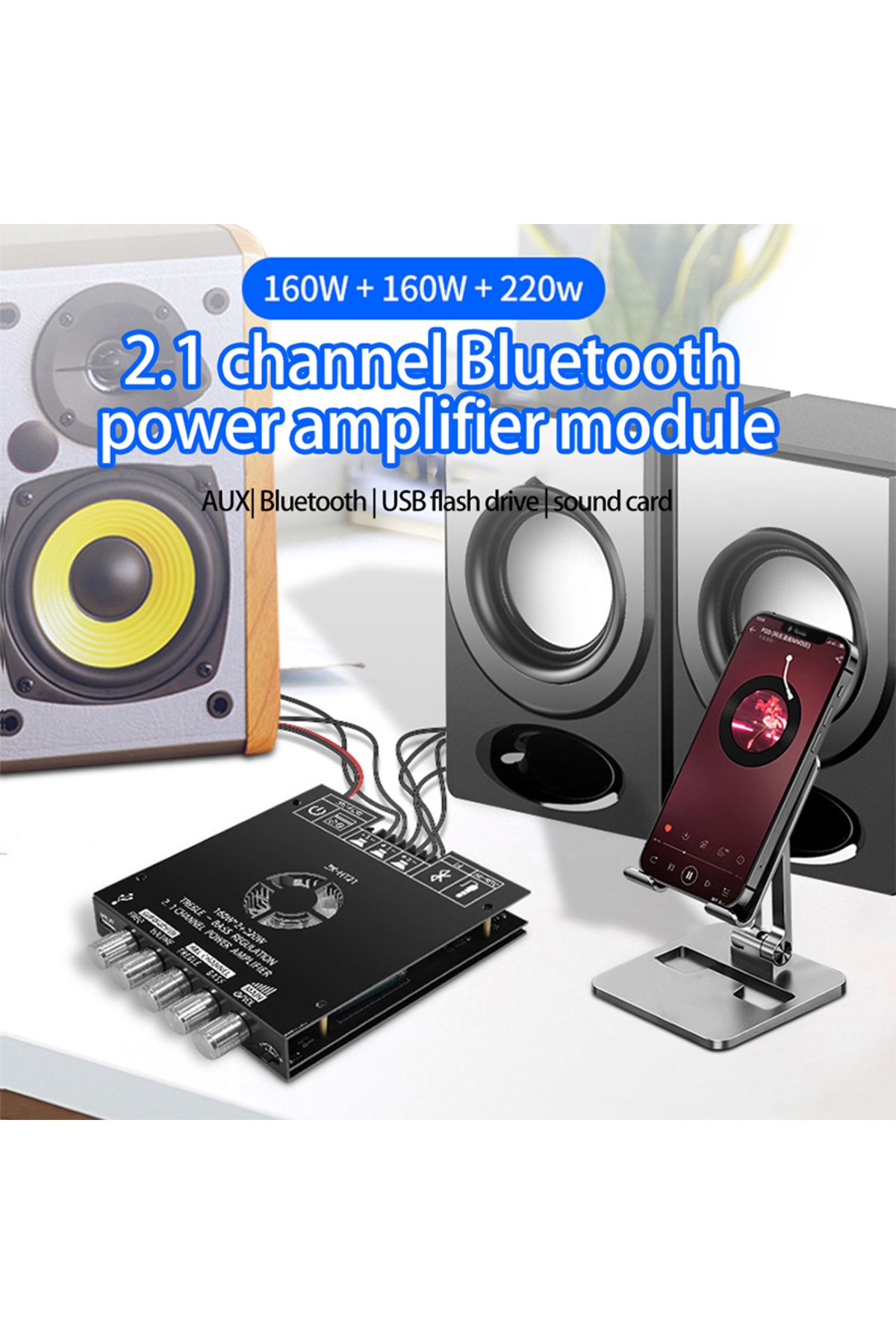 Choice-ZK-AS21 2.1 Channel TPA3255 Bluetooth Digital Power Amplifier Board Module High And Low Tone Subw... 3