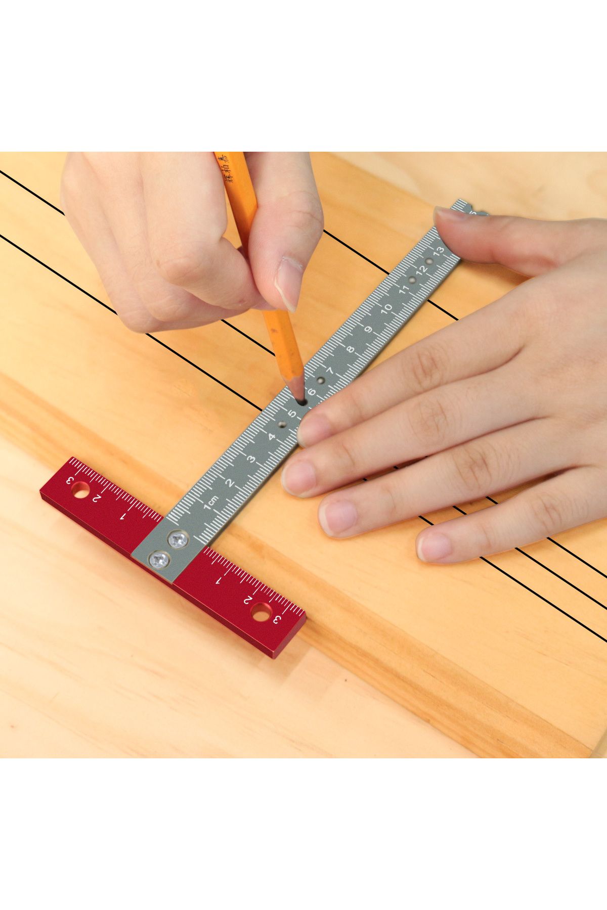 FNICEL-T Square Positioning Ruler, 170mm Aluminum T-Ruler, Laser Printed, Drafting Architect Ruler, Set ... 2