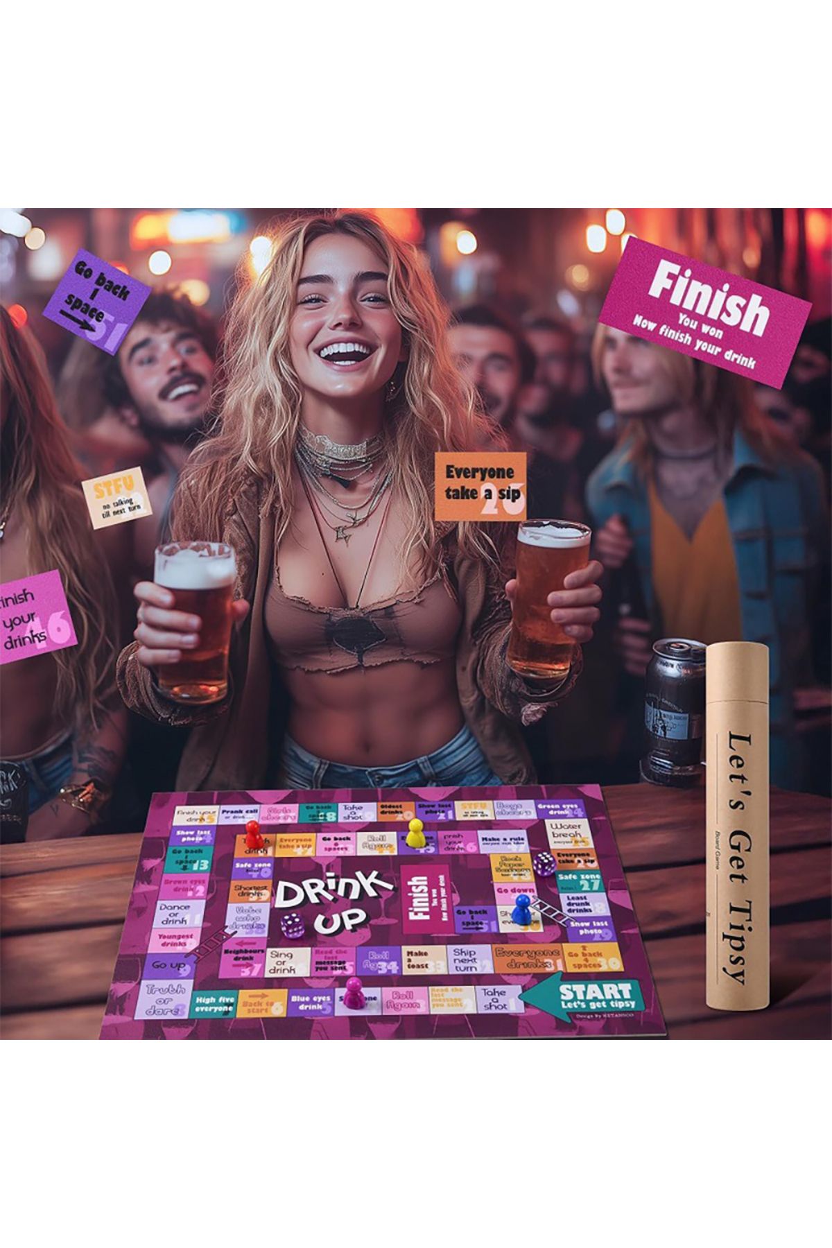 Choice-Drinking Board Game Interactive Drinking Party Board Game Set Dice Party Club Drinking Games for ... 5