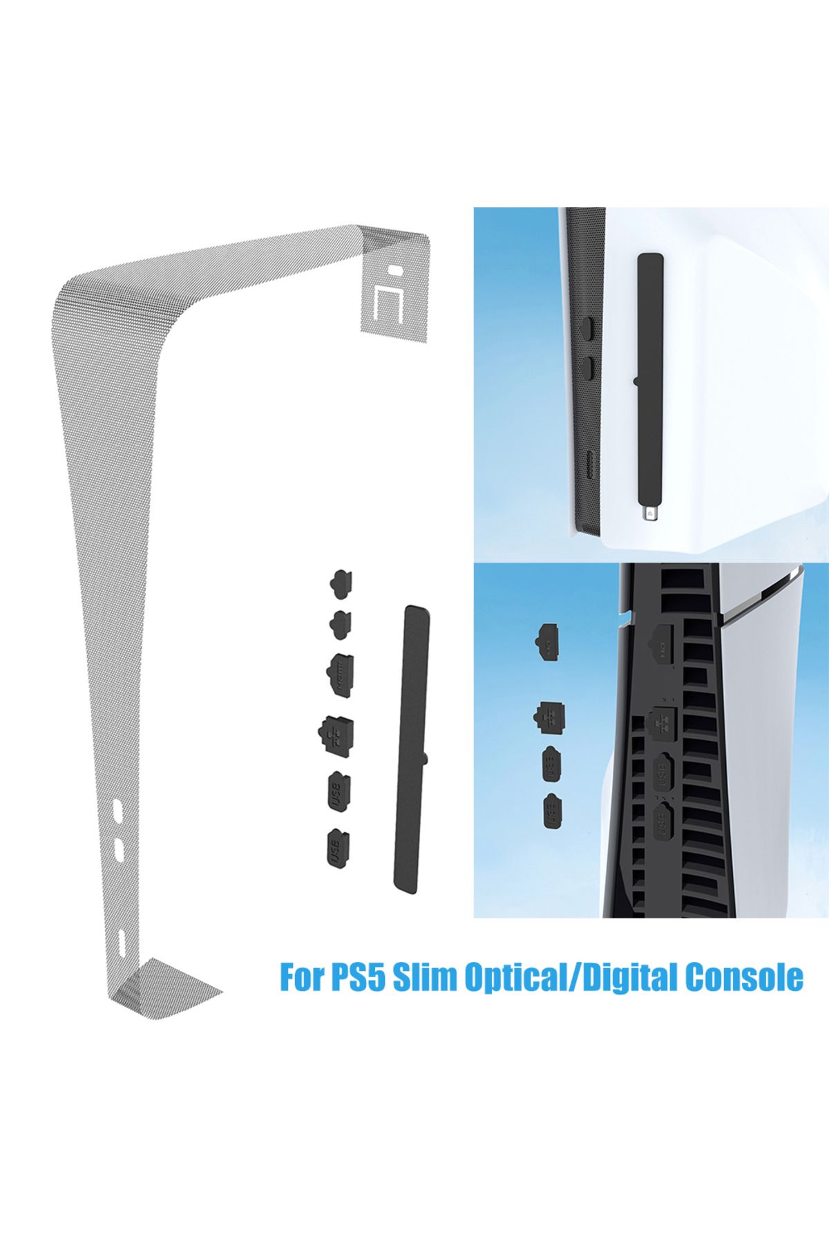 ALLOYSEED-8 in 1 Anti-Dust Mesh PVC+Silicone Protective Net Dustproof Net for Playstation 5 Slim Disc&Digit... 2