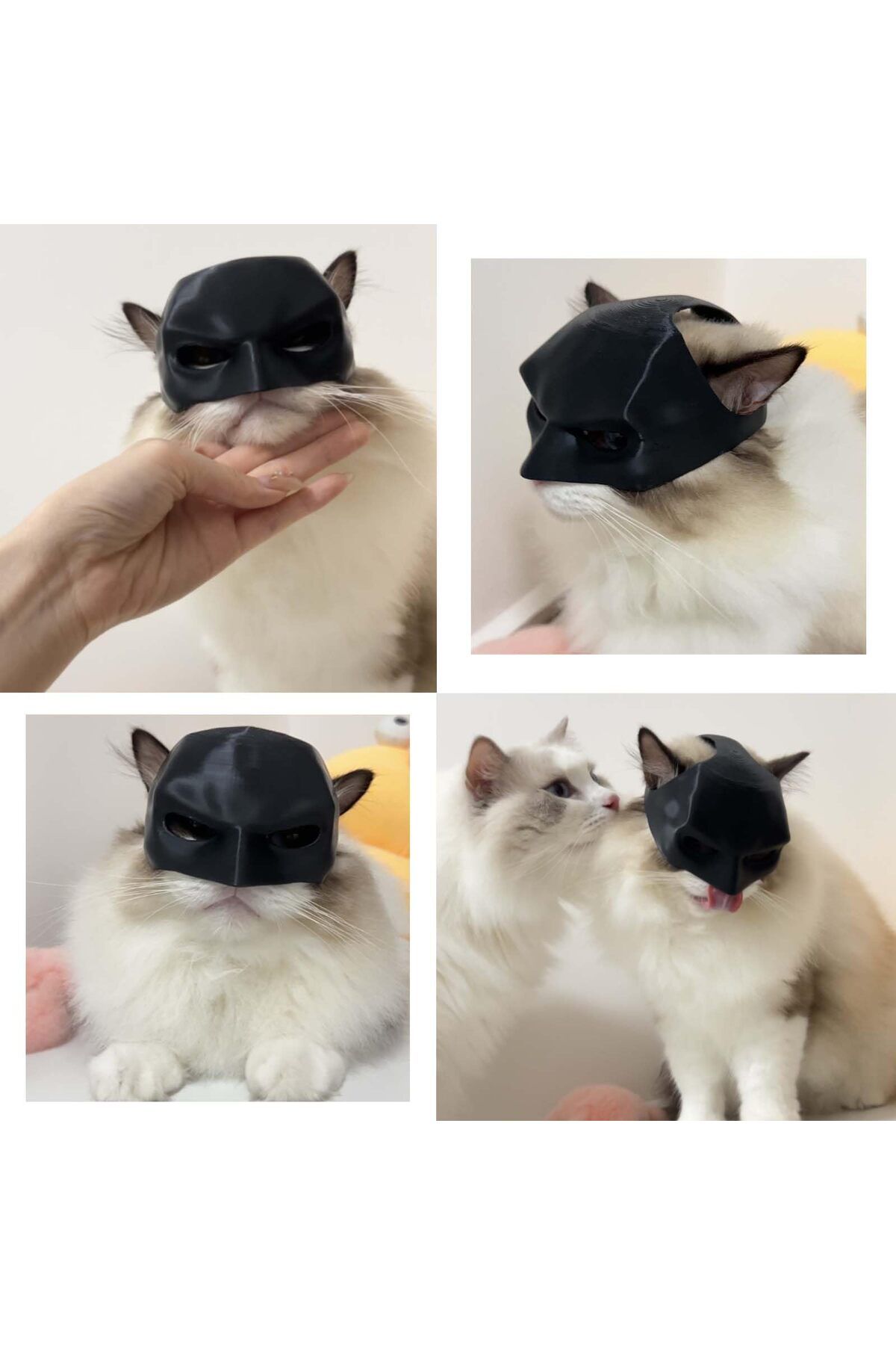 Choice-Cute Cat Bat Mask cosplay hat Funny Cat Batman Mask,Halloween Costume Accessories Funny Cat Bat M... 5