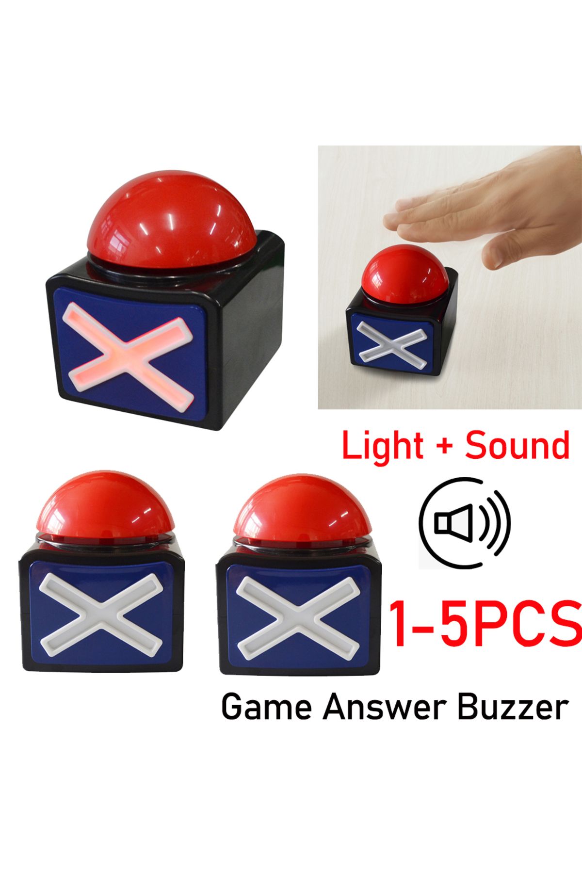 Choice-1-5pc Game Answer Buzzer Alarm Button with Sound Light Family Interactive Game Squeeze Box Knowle... 3