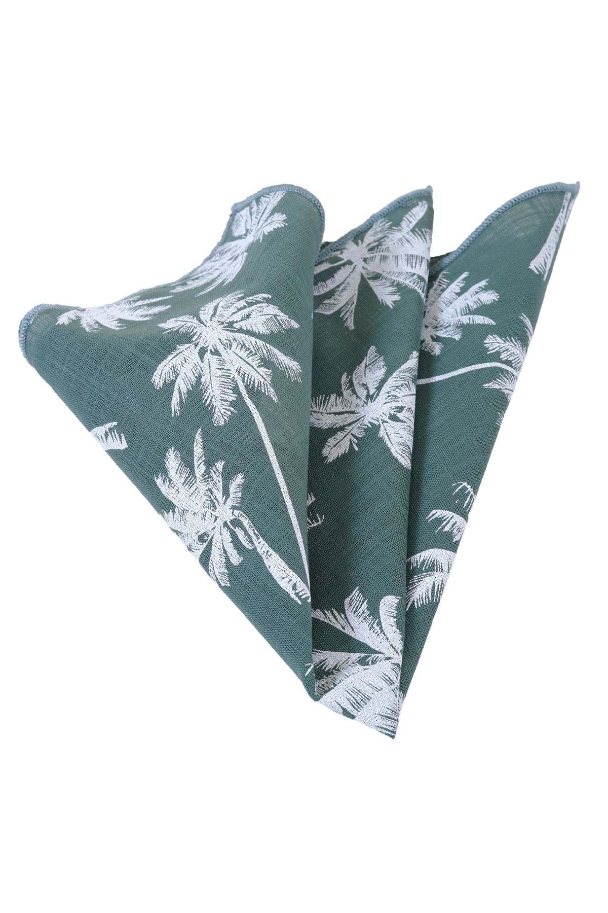 Exve Exclusive Batista De Guler De In Cu Imprimeu Hawaian Verde Kaki Alb Masculin - One Size