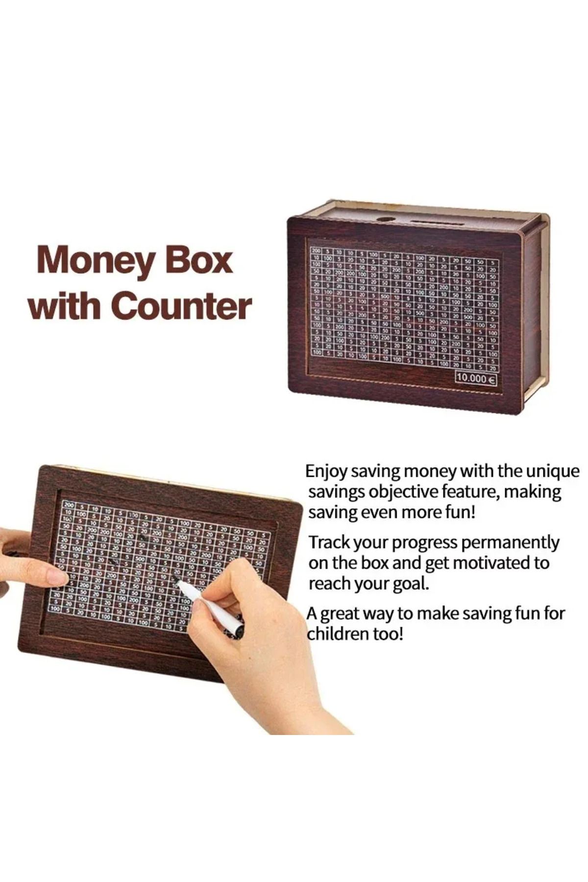 Choice-Money Saving Box Cash Saving Money Box 10 000 Saving Challenge Money Bank With Numbers Ticks Retr... 5