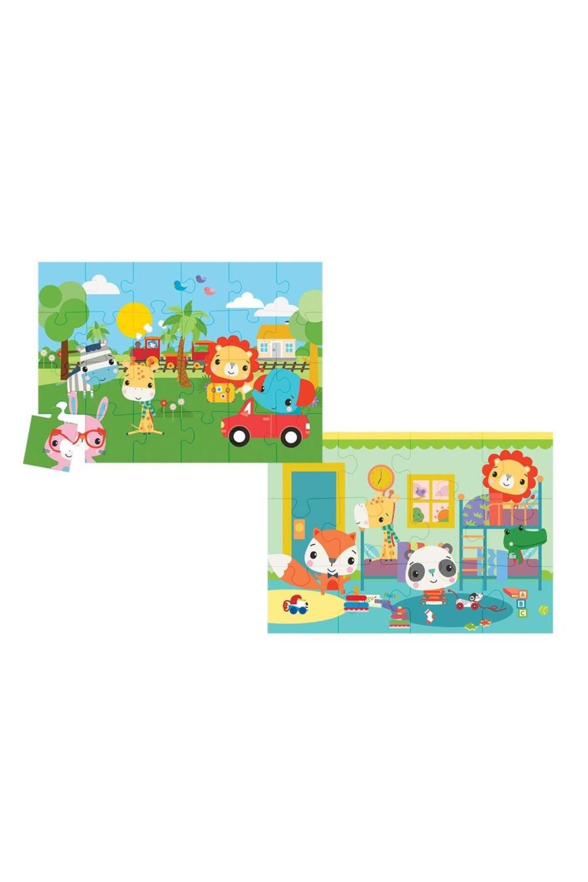 gcaksesuar 13406 KS Fisher-Price Baby Puzzle - Railway & Bedtime / 12+24 Parça Puzzle / +4 yaş