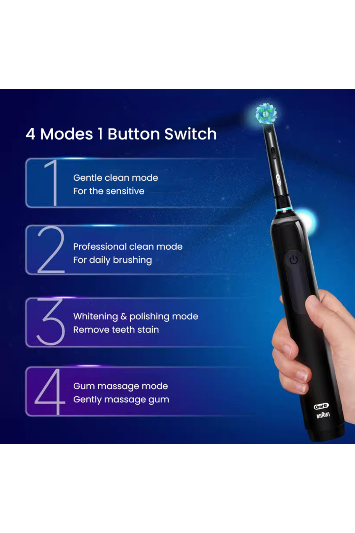 Choice Oral B Pro 4 Ultra Electric Toothbrush 3D Rotation Rechargeable