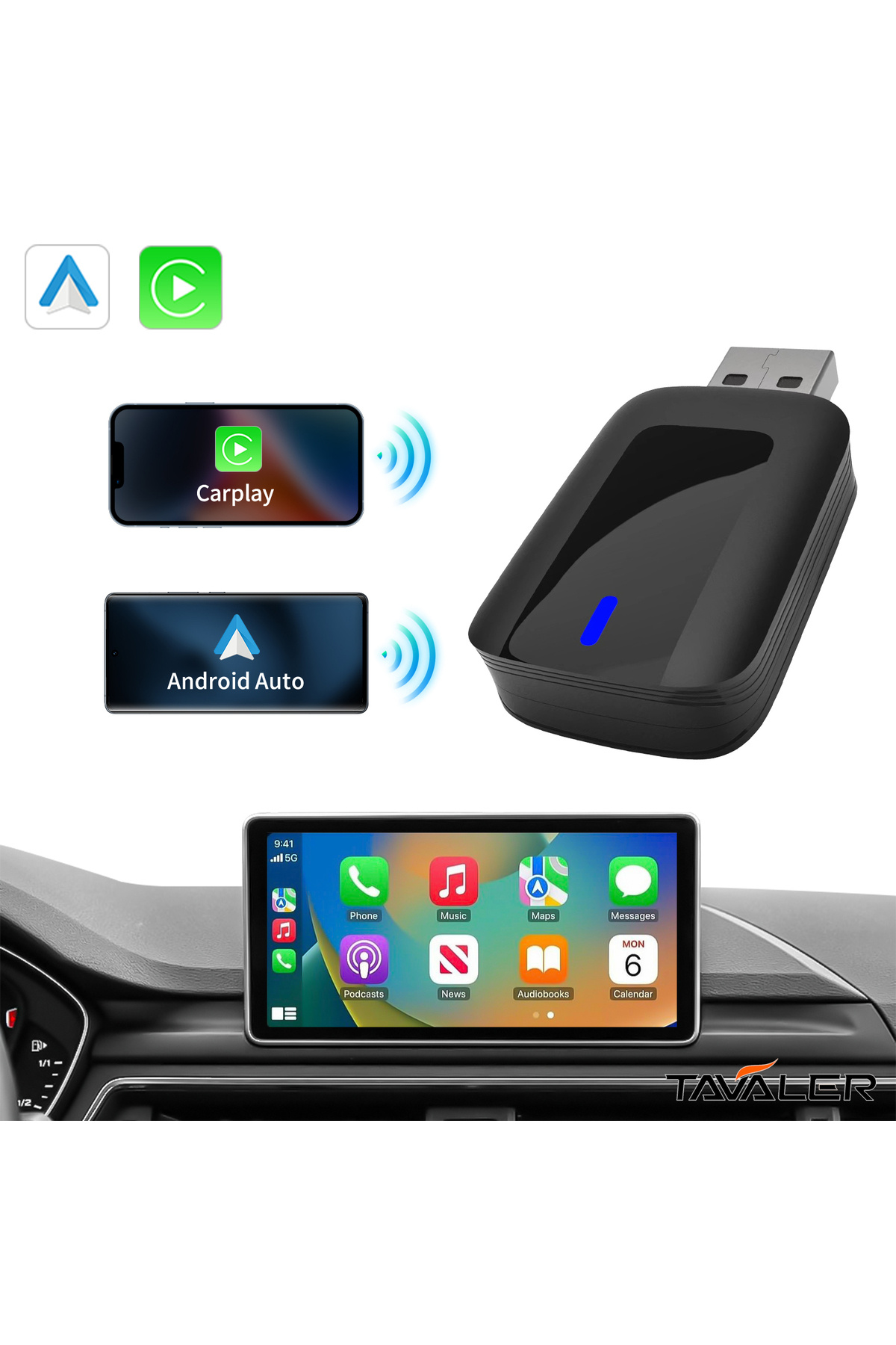 Choice-Car Wireless Carplay Apple Android Auto Box 2IN1 Car Machine Intelligent Interconnection Module O... 2