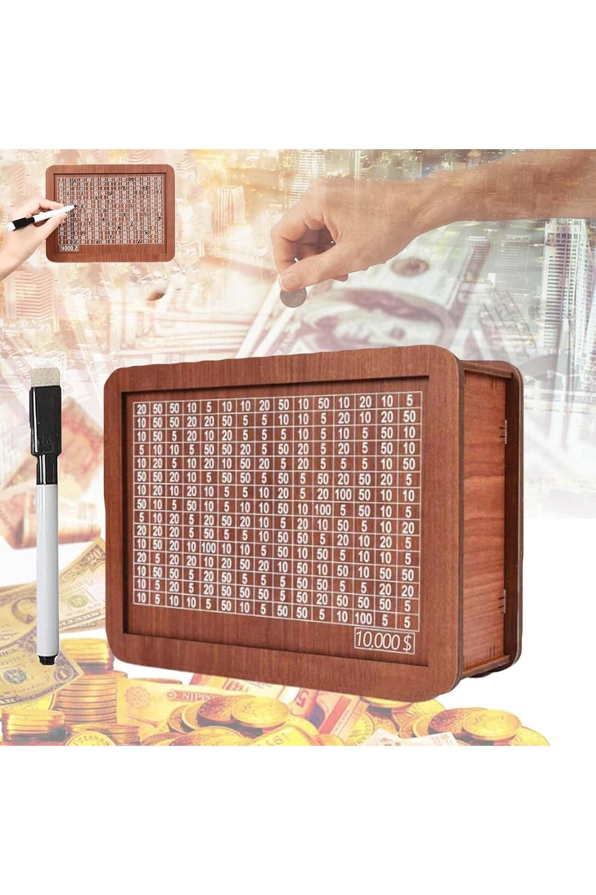 Choice-Money Saving Box Cash Saving Money Box 10 000 Saving Challenge Money Bank With Numbers Ticks Retr... 8