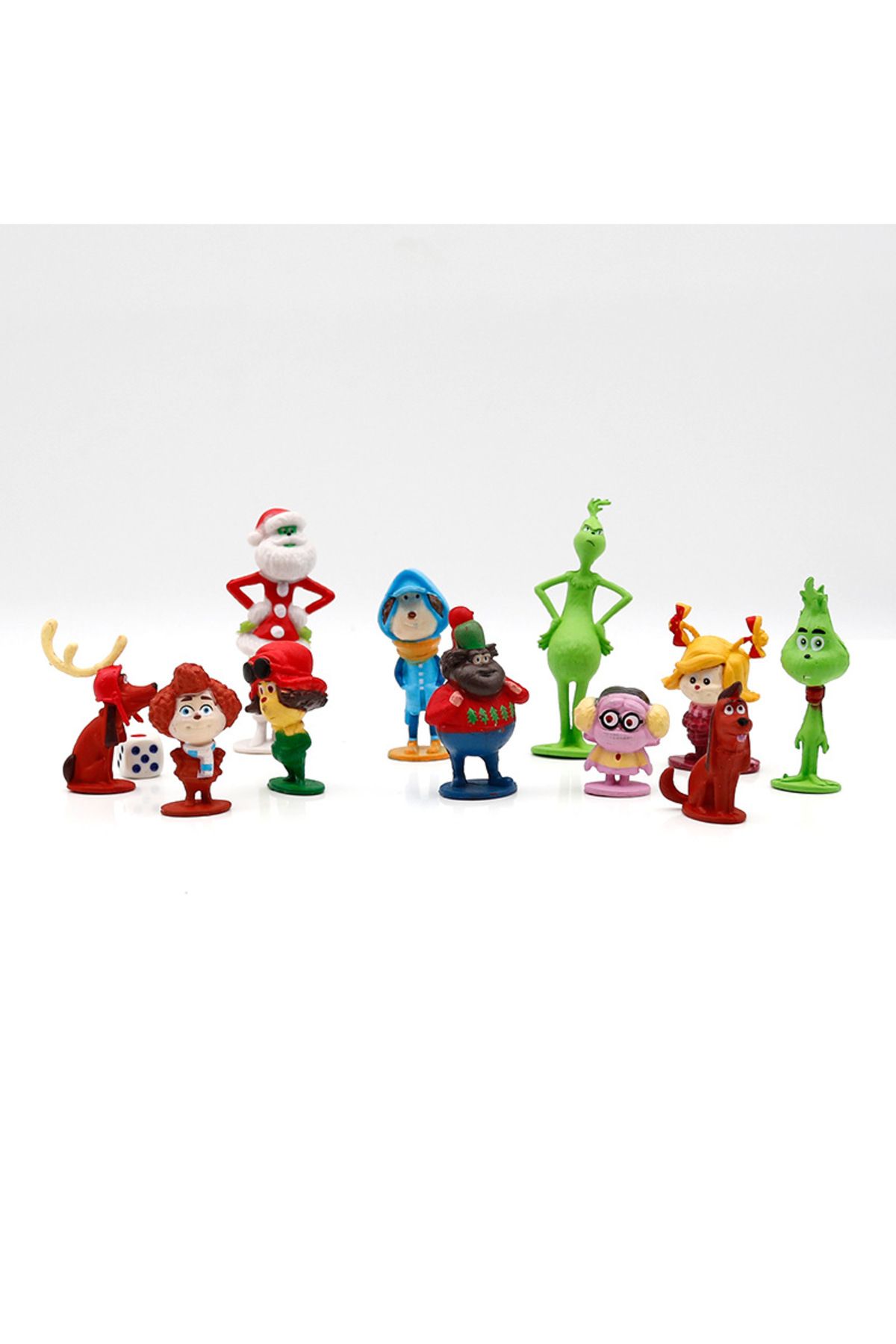 Choice-12 Pcs/Set  Mini Action The Grinch Figure Christmas Green Hair Monster Model Funny Dolls Decorati... 2