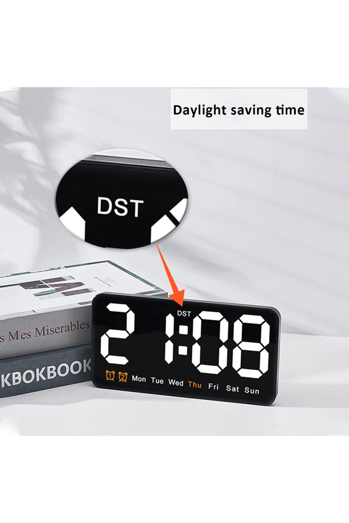 Choice-Digital Wall Clock with Voice Control Temperature Date Week DST Table Clock 12/24H Dual Alarm Wal... 5