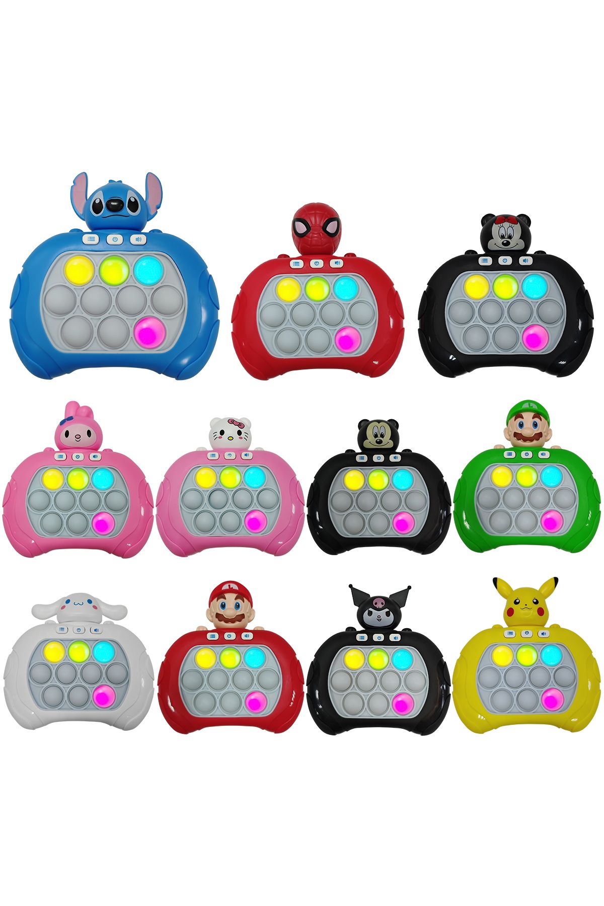 Choice-2026 New Lilo & Stitch Quick Push Game Pop Up Fidget Bubble Electronic Pop it Pro Game Light Anti... 2