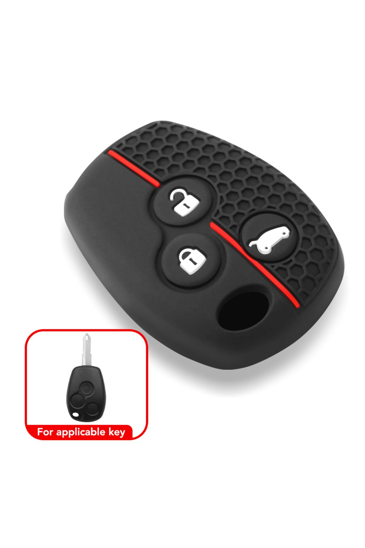 Choice-3 Button Silicone Rubber Car Key Shell Cover Case Protector For Renault Duster Logan Fluence Clio Vi 1