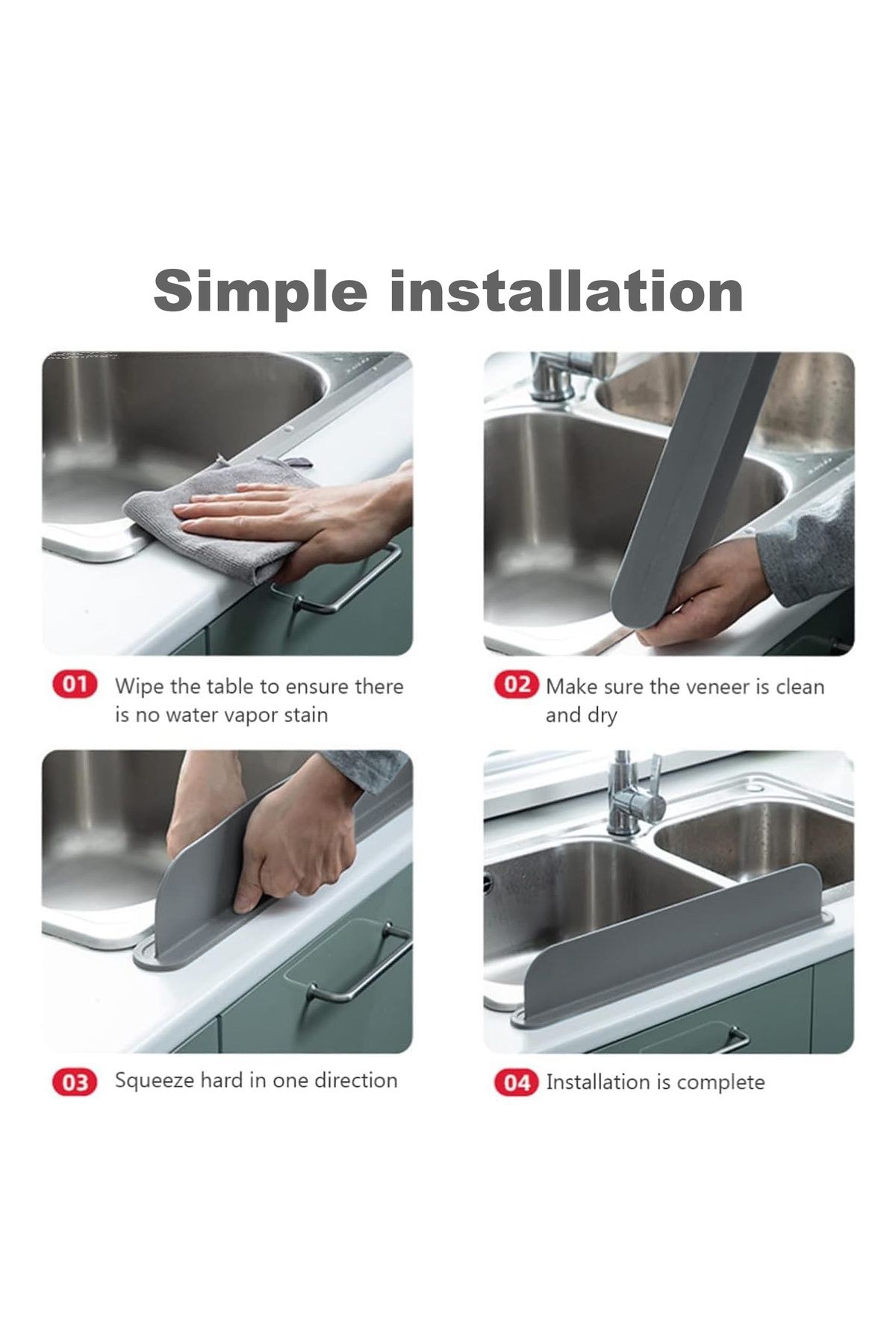 Choice-A soft silicone adhesive partition for kitchen sink splash proof partition, suitable for washing ... 7