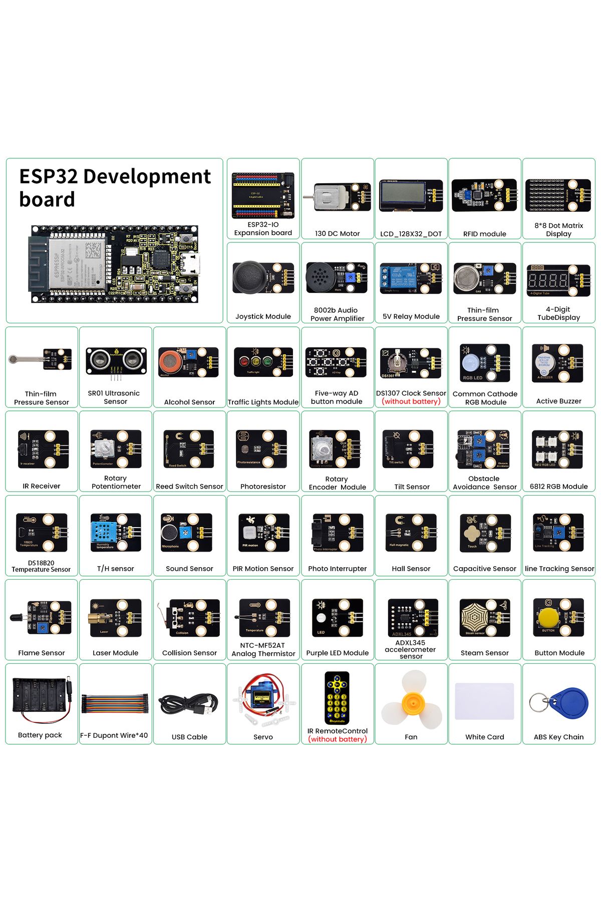 Choice-Keyestudio 42 in 1 ESP32 Sensor Module Kit for Arduino Programming Kit Support Arduino C and Micr... 1